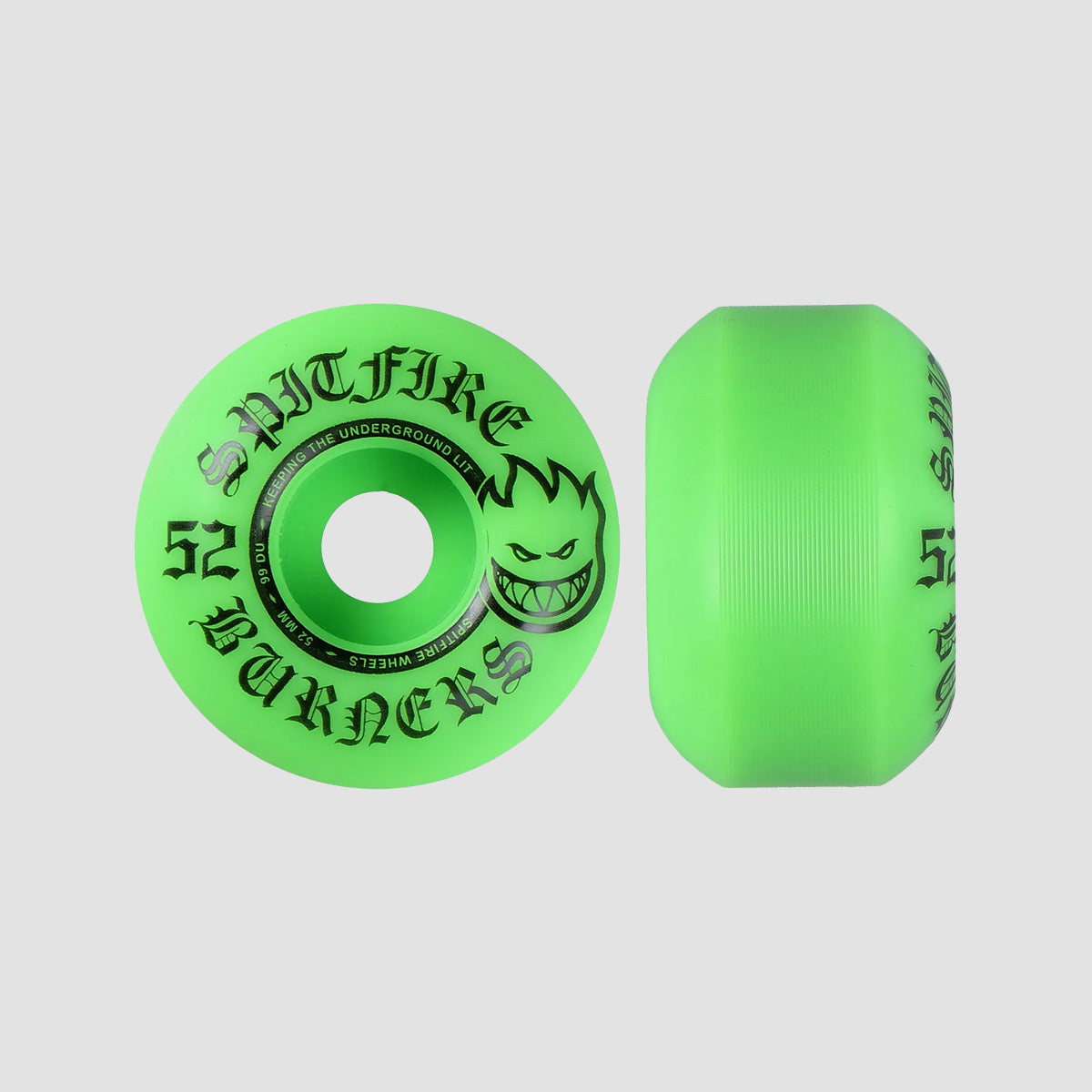 Spitfire Burners 99DU Skateboard Wheels Green 52mm