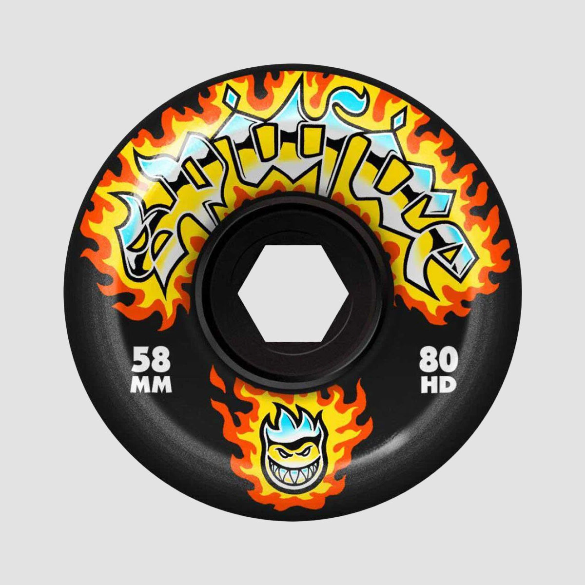 Spitfire Chrome Venom Conical Full 80DU Skateboard Wheels Black 58mm