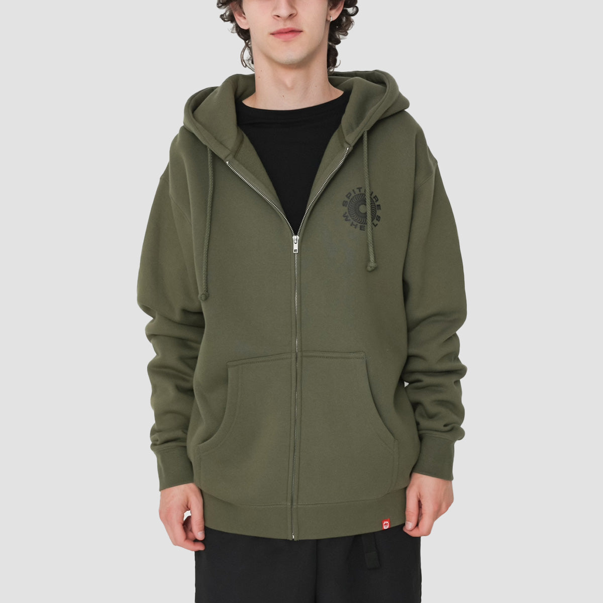 Spitfire Classic 87 Swirl Fill Zip Hoodie Army/Black