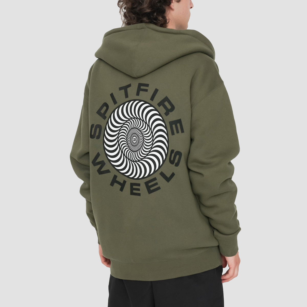 Spitfire Classic 87 Swirl Fill Zip Hoodie Army/Black