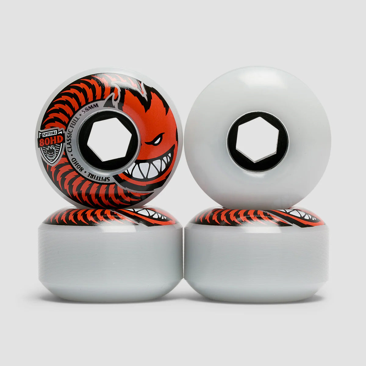 Spitfire Conical Full 80HD Soft Skateboard Wheels Clear/Red 58mm