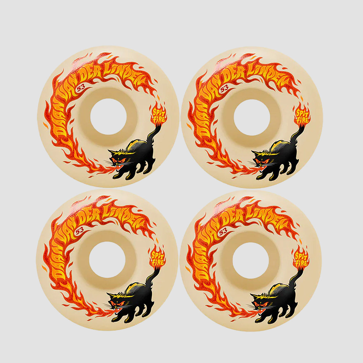 Spitfire F4 Daan Van Der Linden Pyrocat Classic 99DU Skateboard Wheels Natural 53mm