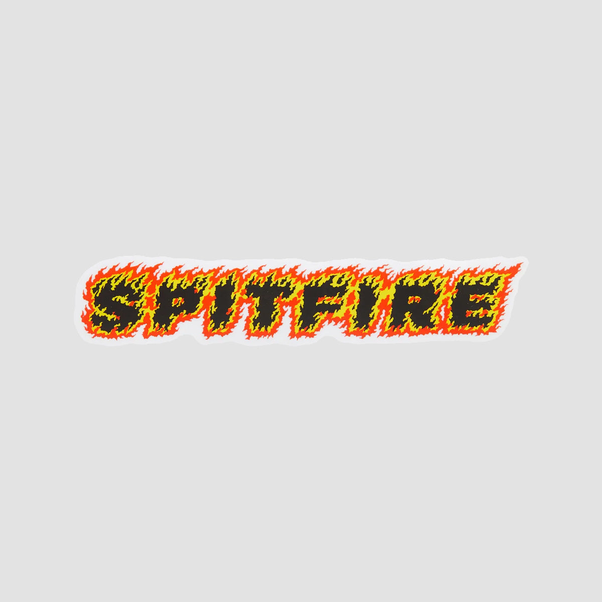 Spitfire Flames Script Sticker 125x25mm