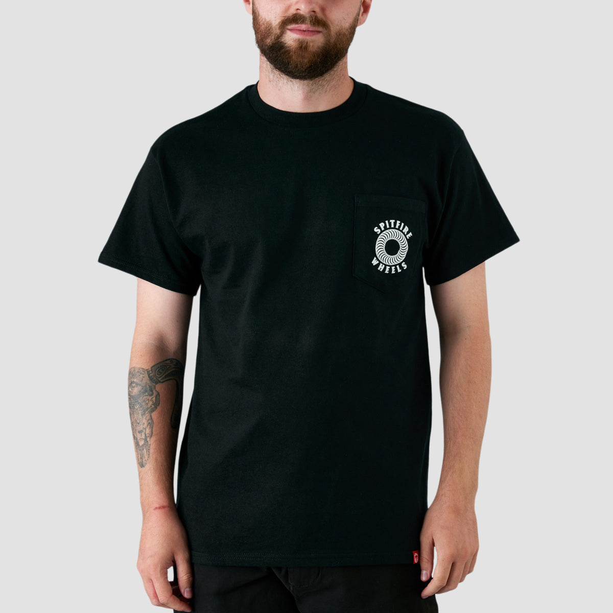 Spitfire Hollow Classic Pocket T-Shirt Black/White