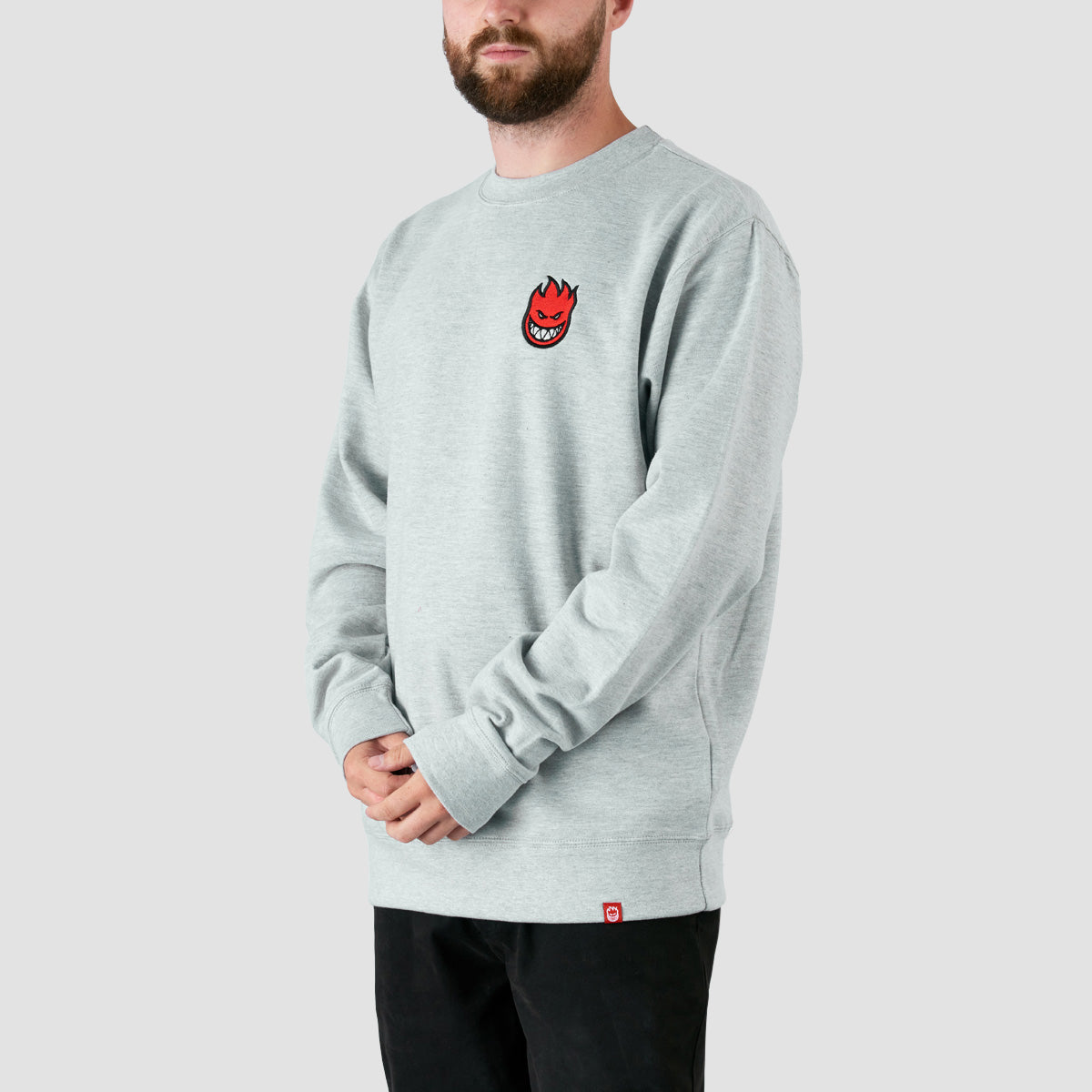 Spitfire Lil Bighead Fill Crew Sweatshirt Grey/Red/White/Black