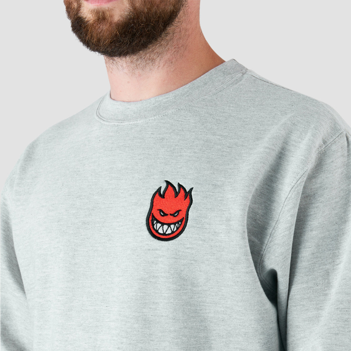 Spitfire Lil Bighead Fill Crew Sweatshirt Grey/Red/White/Black