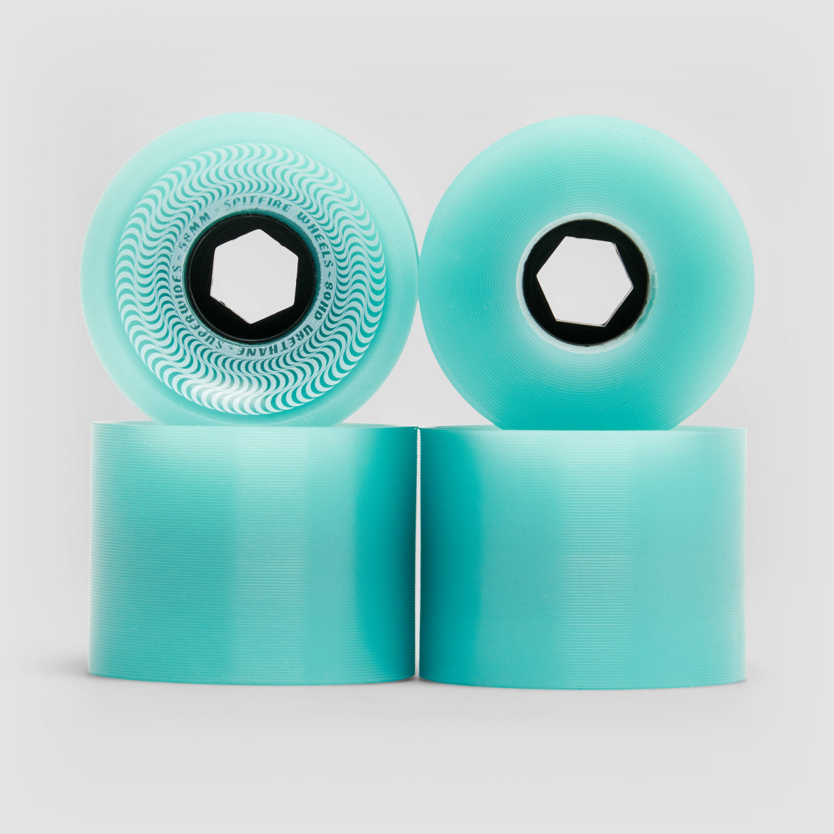 Spitfire Superwide 80HD Skateboard Wheels Seafoam Blue 58mm