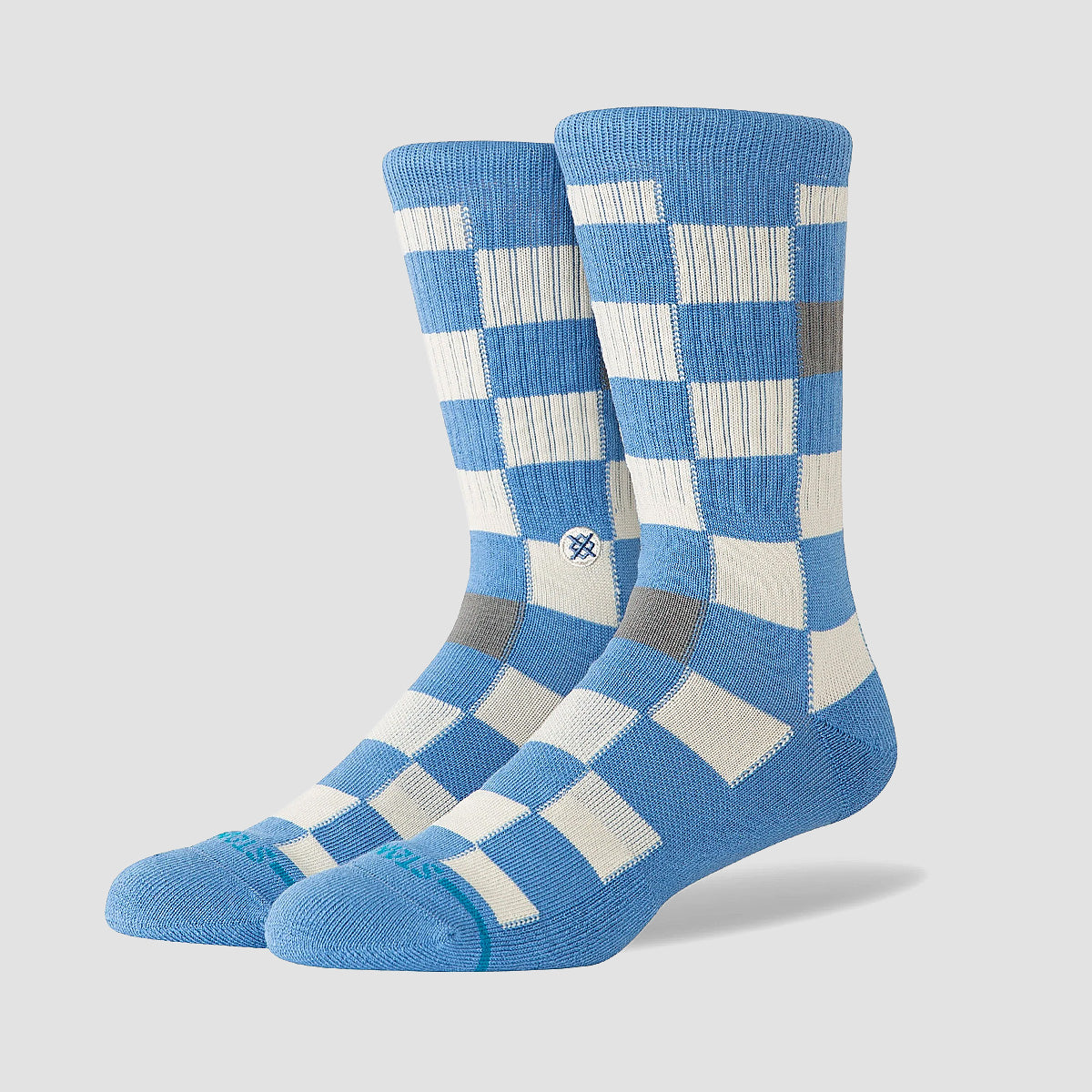 Stance Chef Check Crew Socks Capri Blue