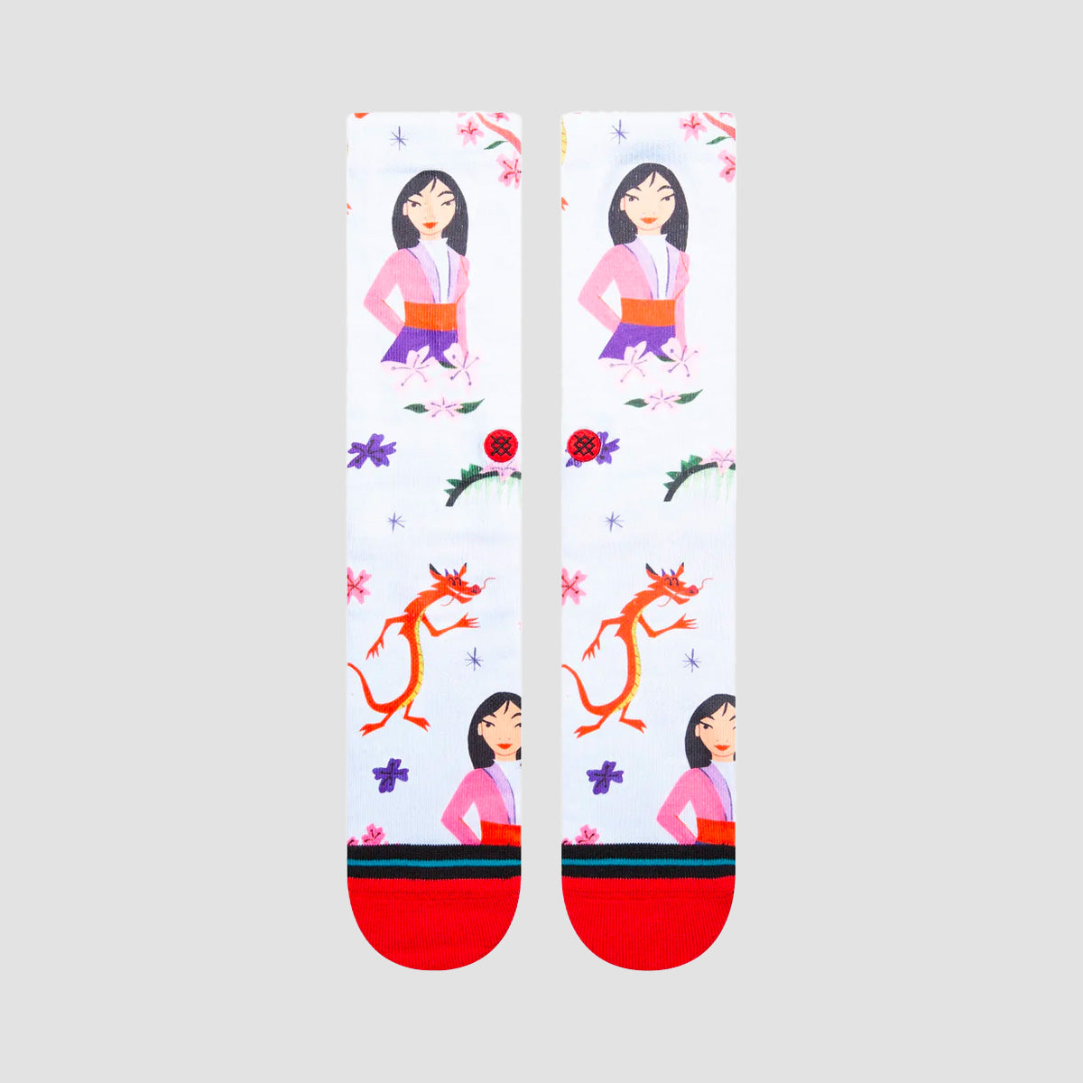 Stance Disney X Estee Preda Mulan By Estee Crew Socks Red