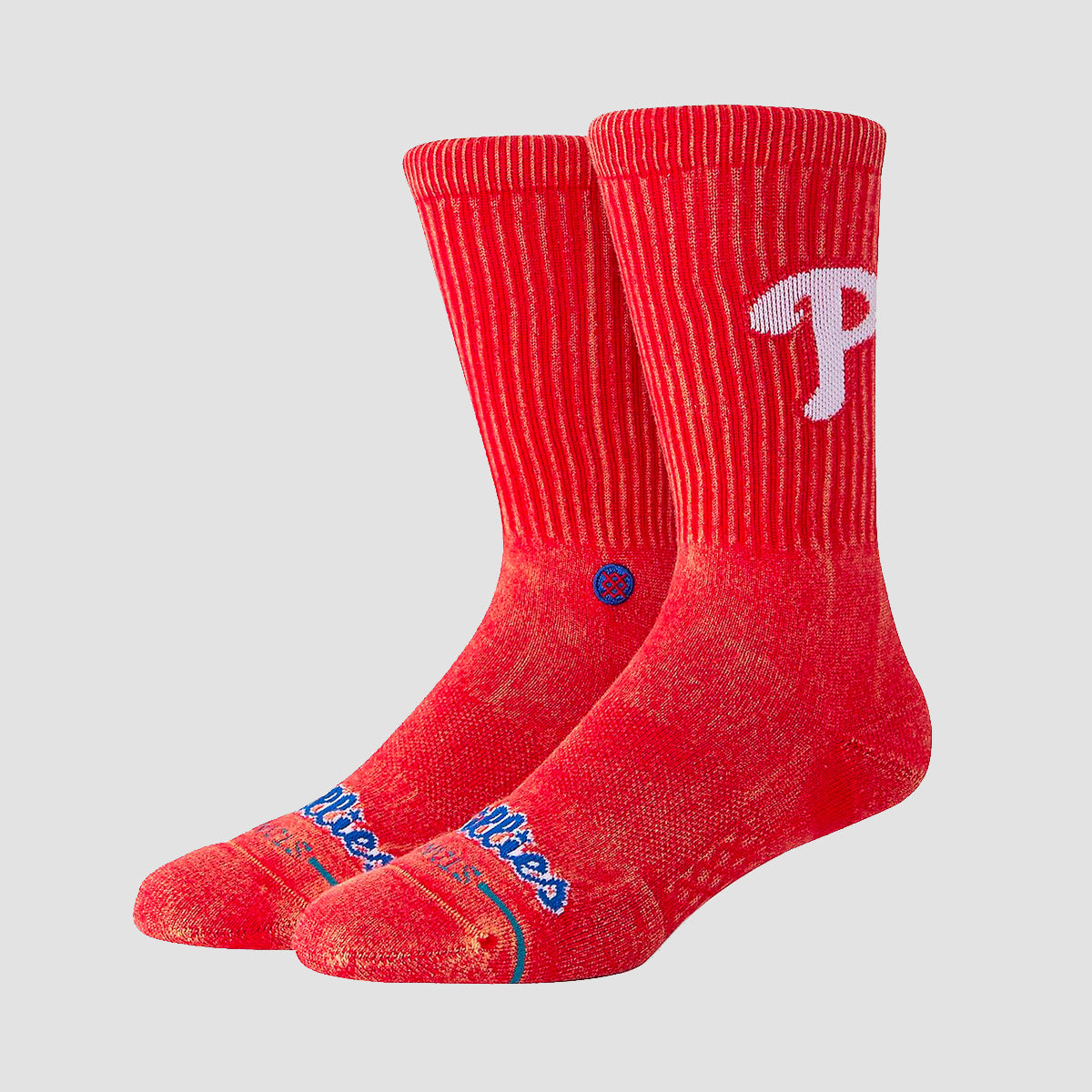 Stance MLB Fade Phillies Crew Socks Red