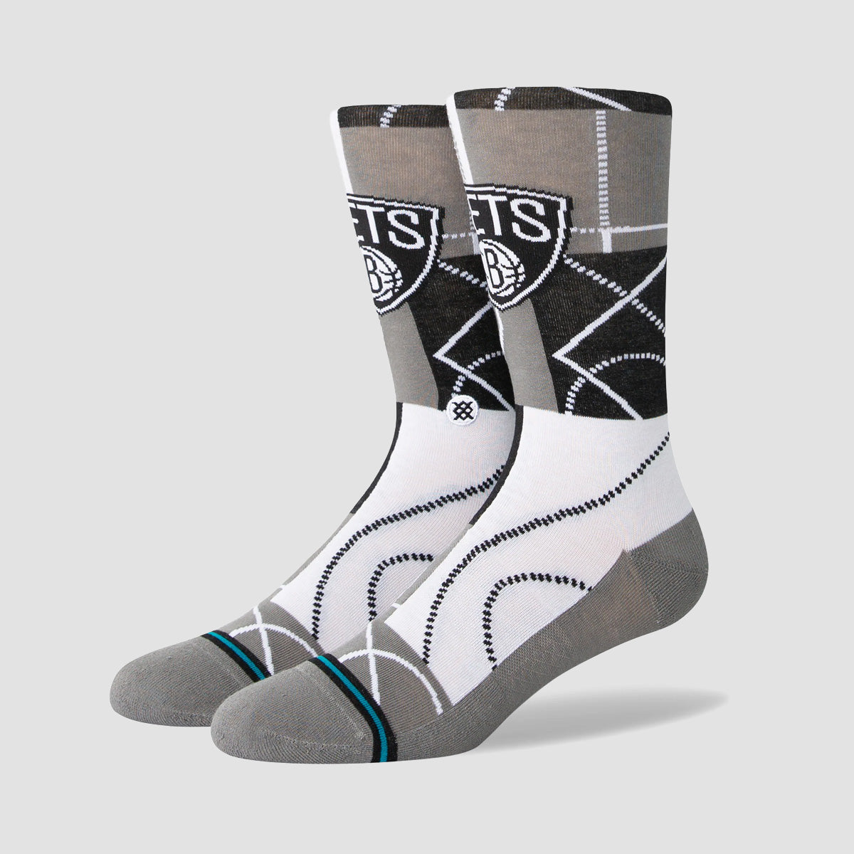 Stance NBA Zone Brooklyn Nets Crew Socks Grey