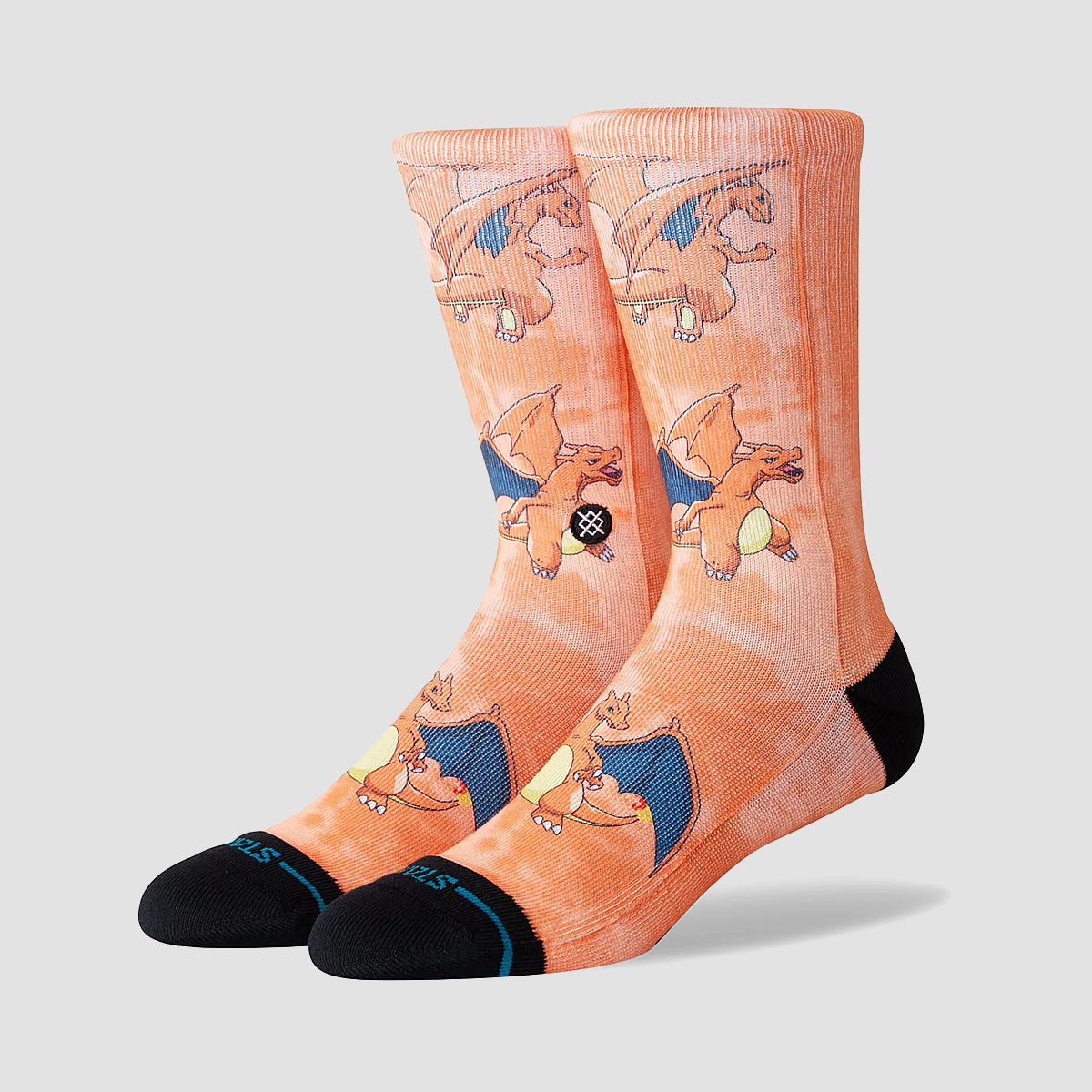 Stance Pokemon Charizard AOP Crew Socks Orange
