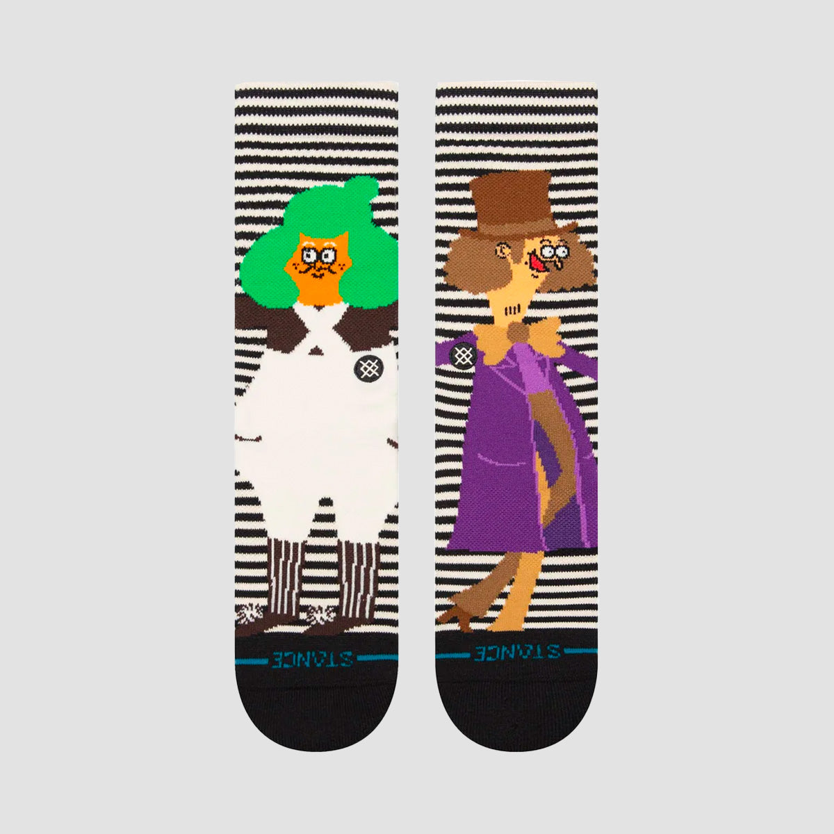 Stance Willy Wonka Oompa Loompa Crew Socks Black/White