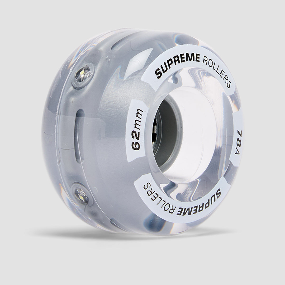 Supreme Rollers LED Light 78A Quad Wheels x4 Grey 62mm
