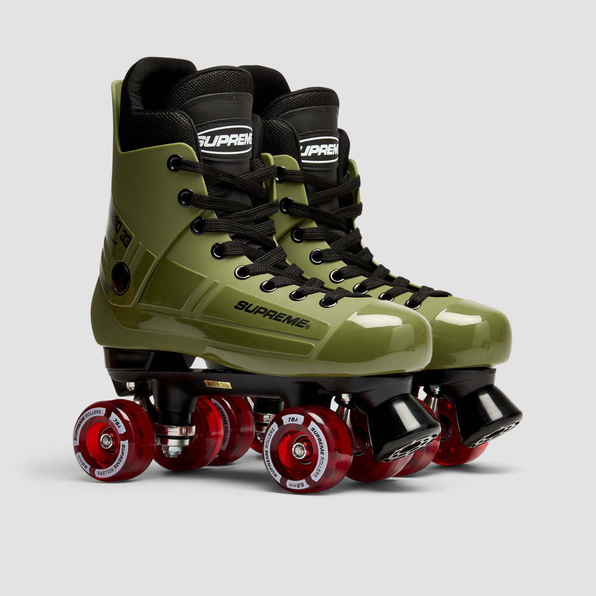 Supreme Turbo 33 Nylon Quad Skates Army Green/Red