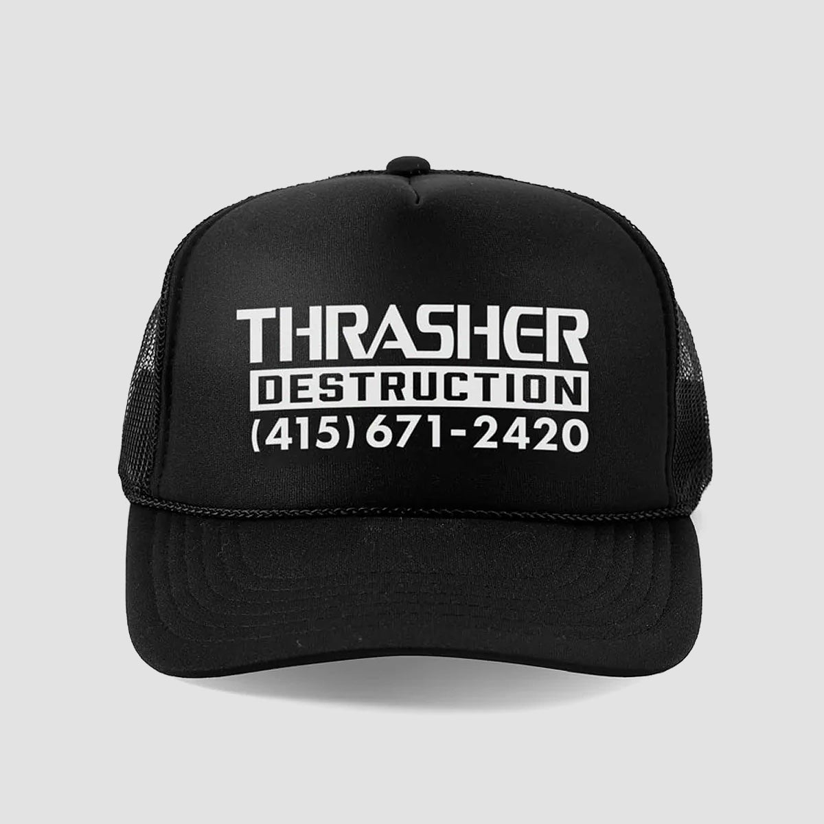 Thrasher Destruction Trucker Cap Black/Black