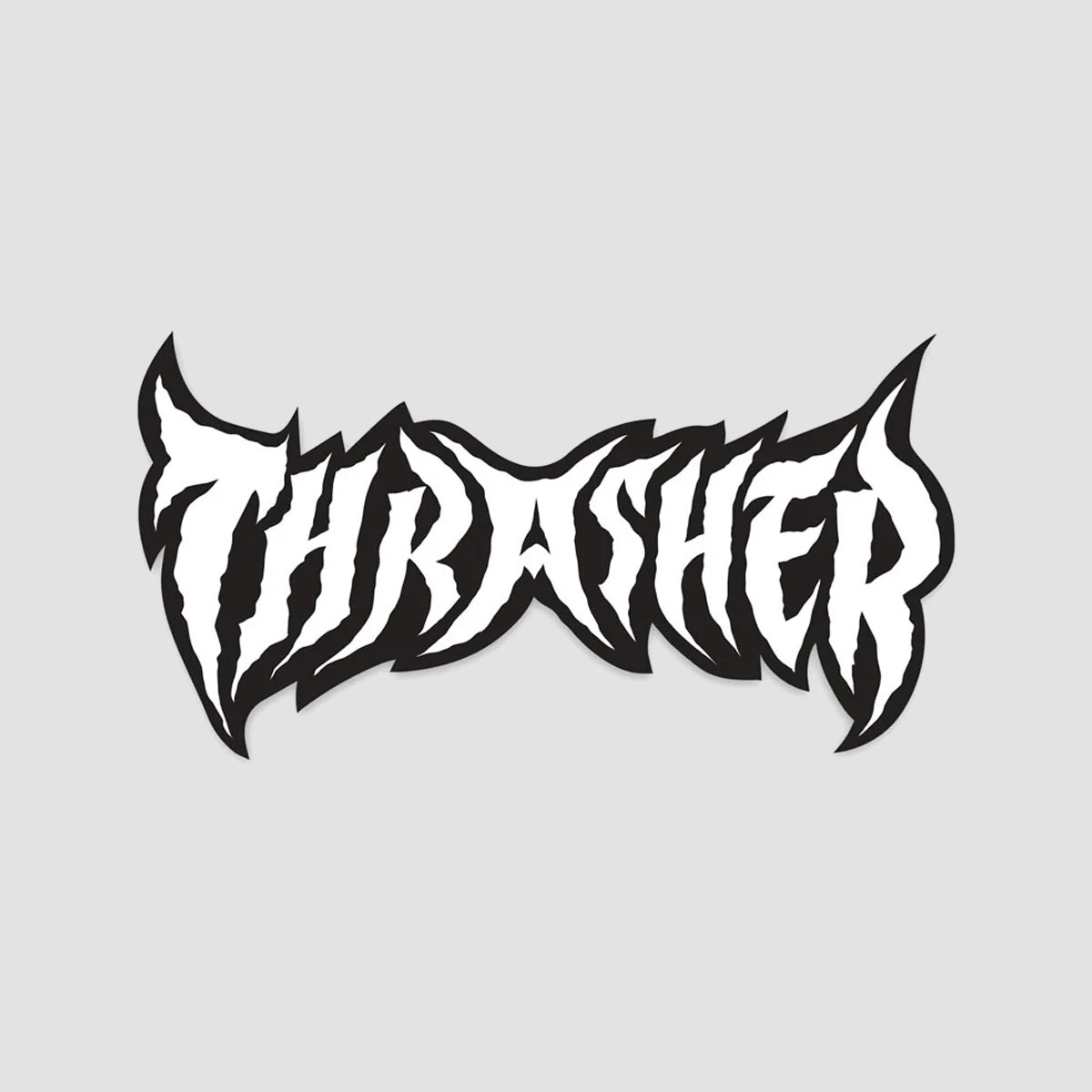Thrasher Metal Sticker White 100x50mm
