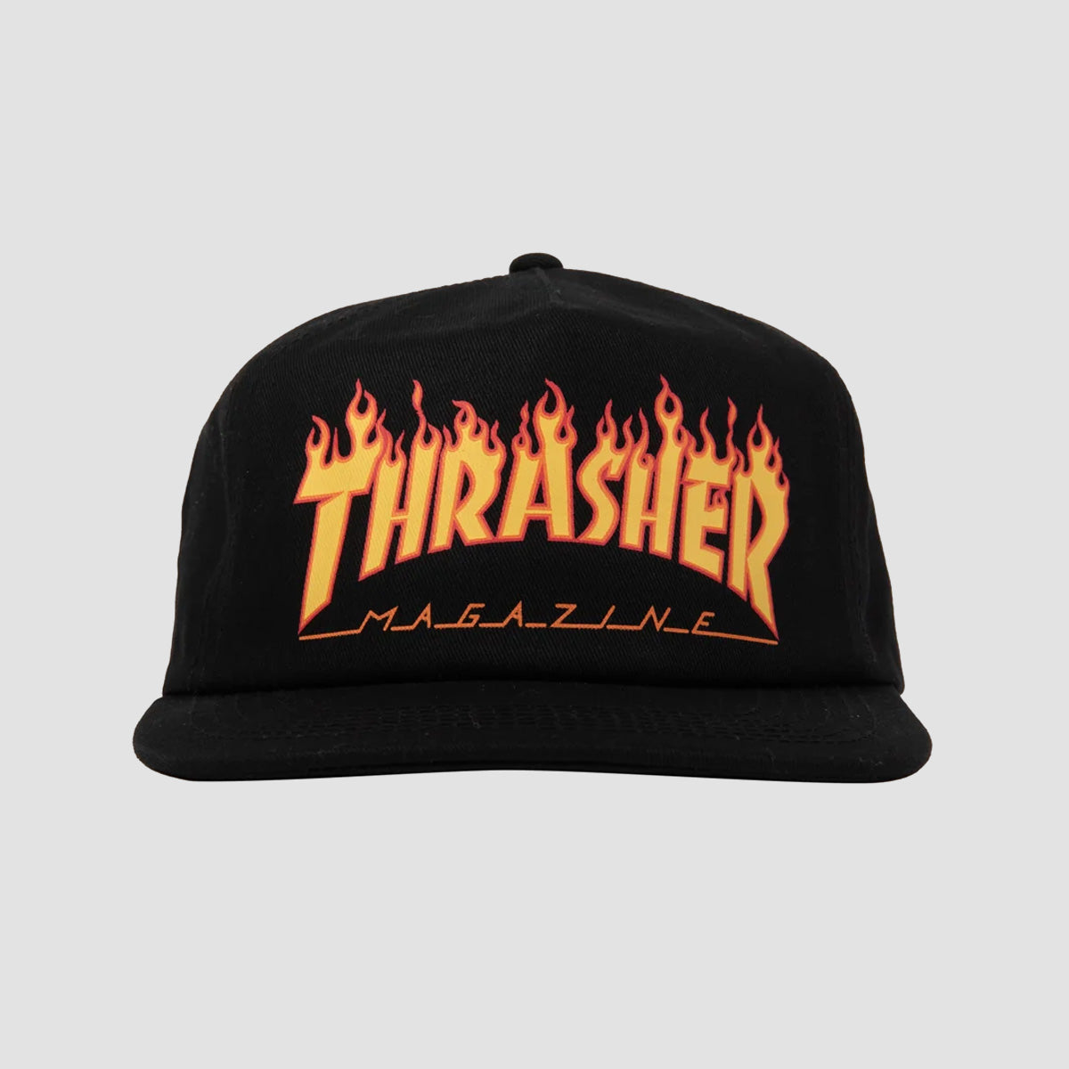 Thrasher Printed Flame Snapback Cap Black