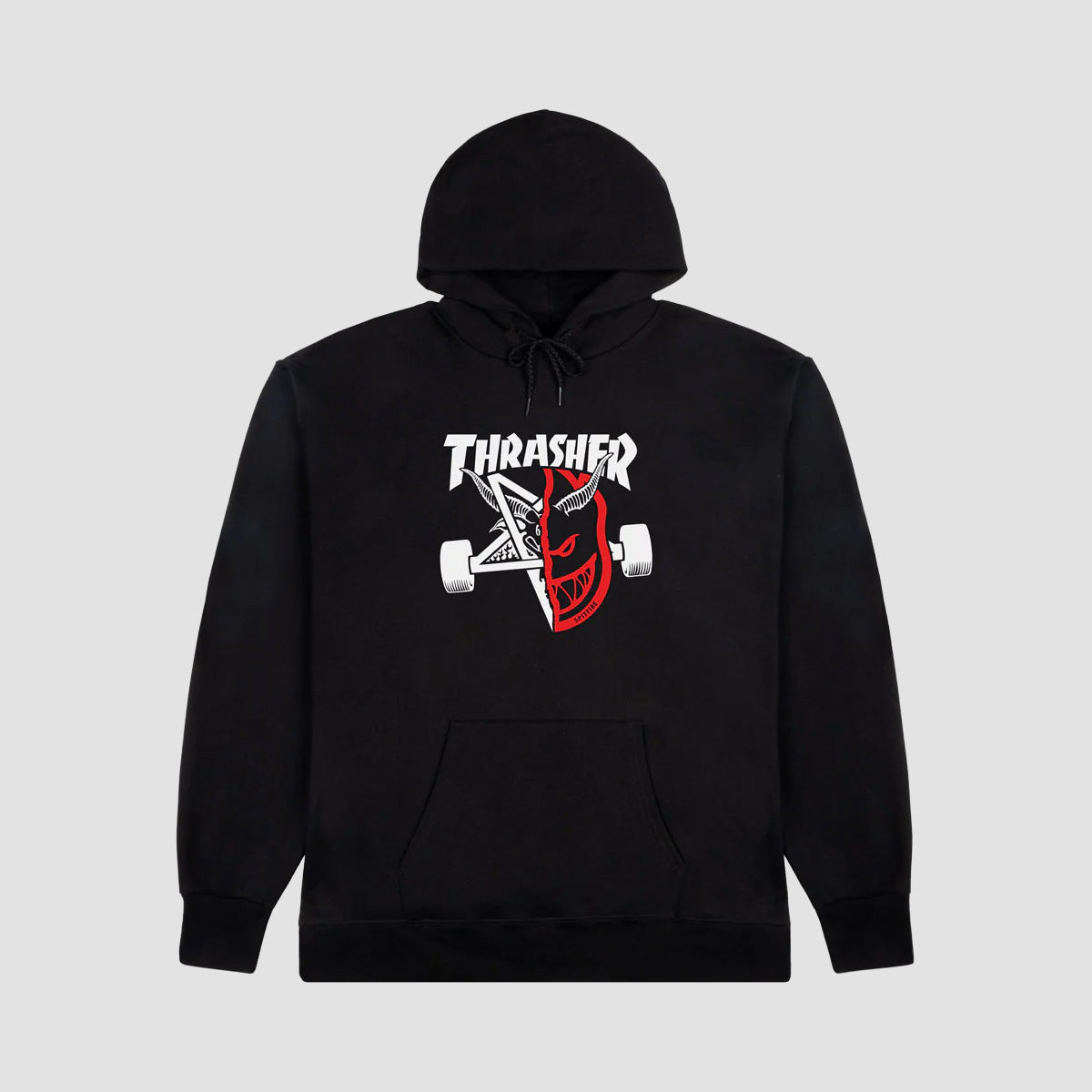 Thrasher X Spitfire Thrash &amp; Burn Pullover Hoodie Black