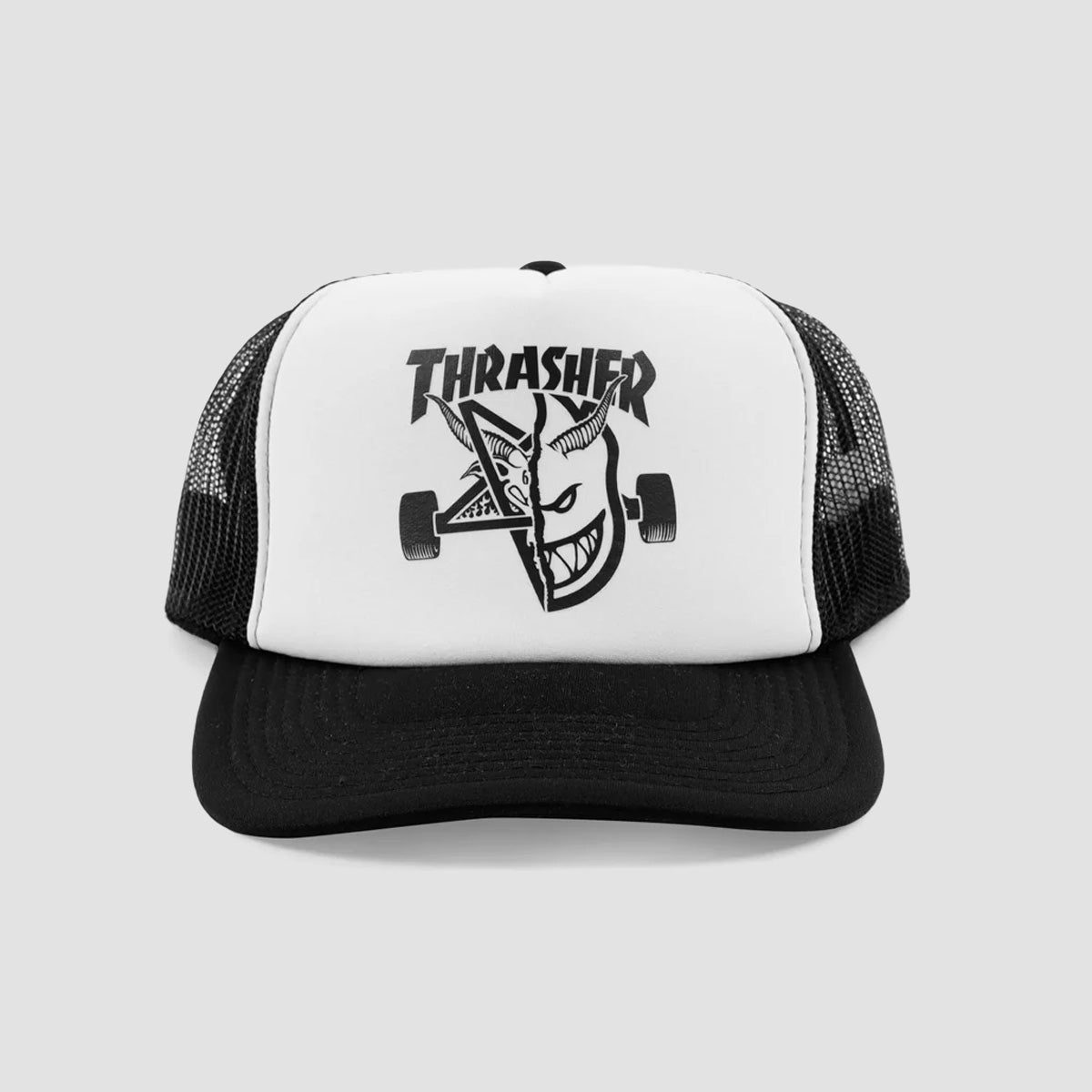 Thrasher X Spitfire Thrash & Burn Trucker Cap Black/White