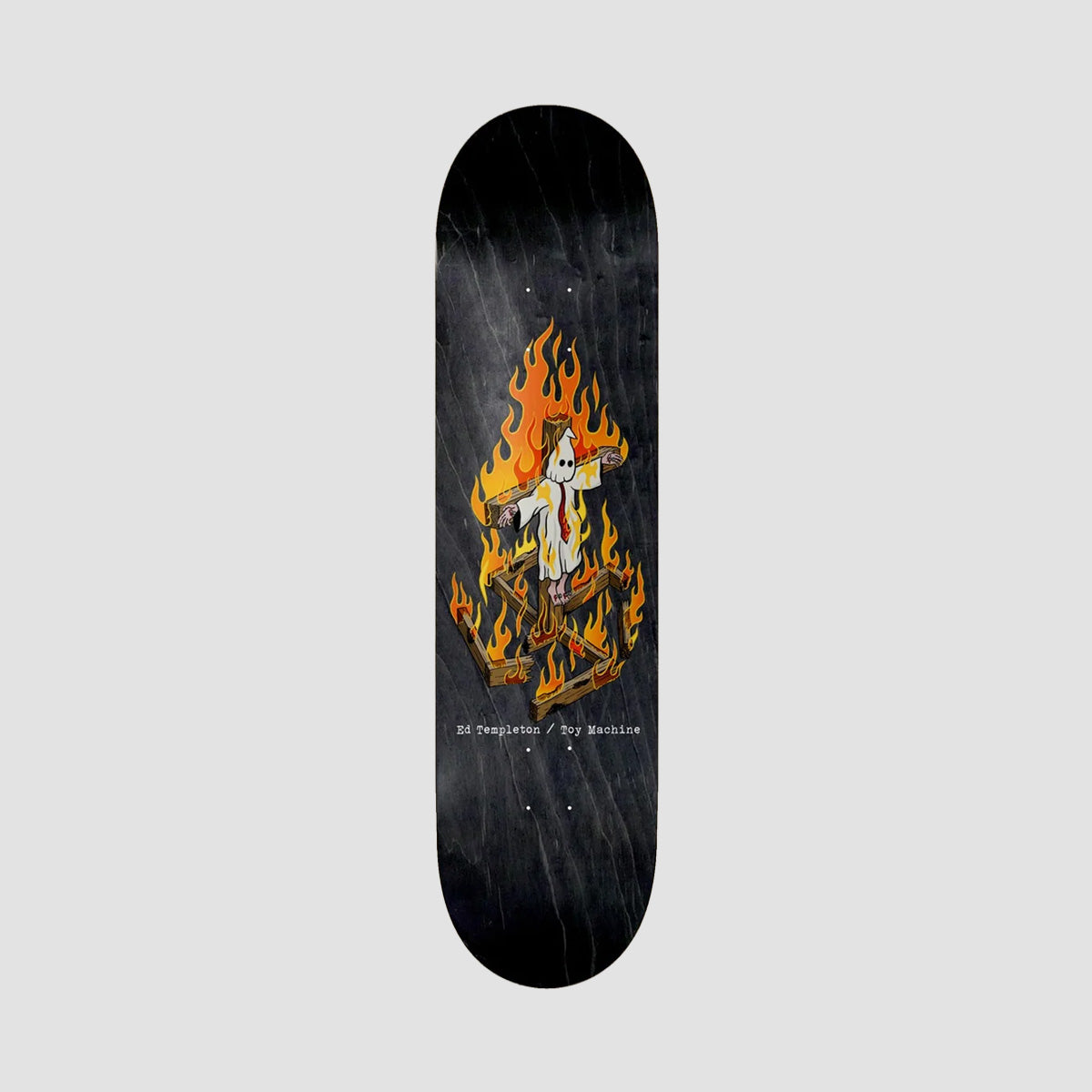 Toy Machine Ed Templeton Charred Cross Skateboard Deck Black Stain - 8.25"