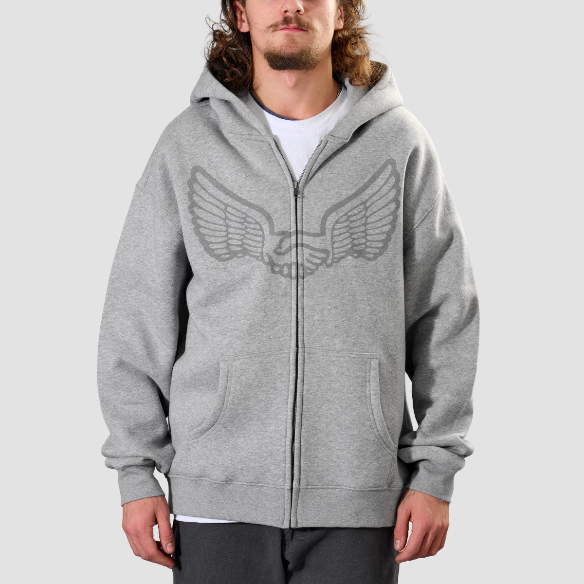 Unabomber Wings Zip Hoodie Athletic Heather