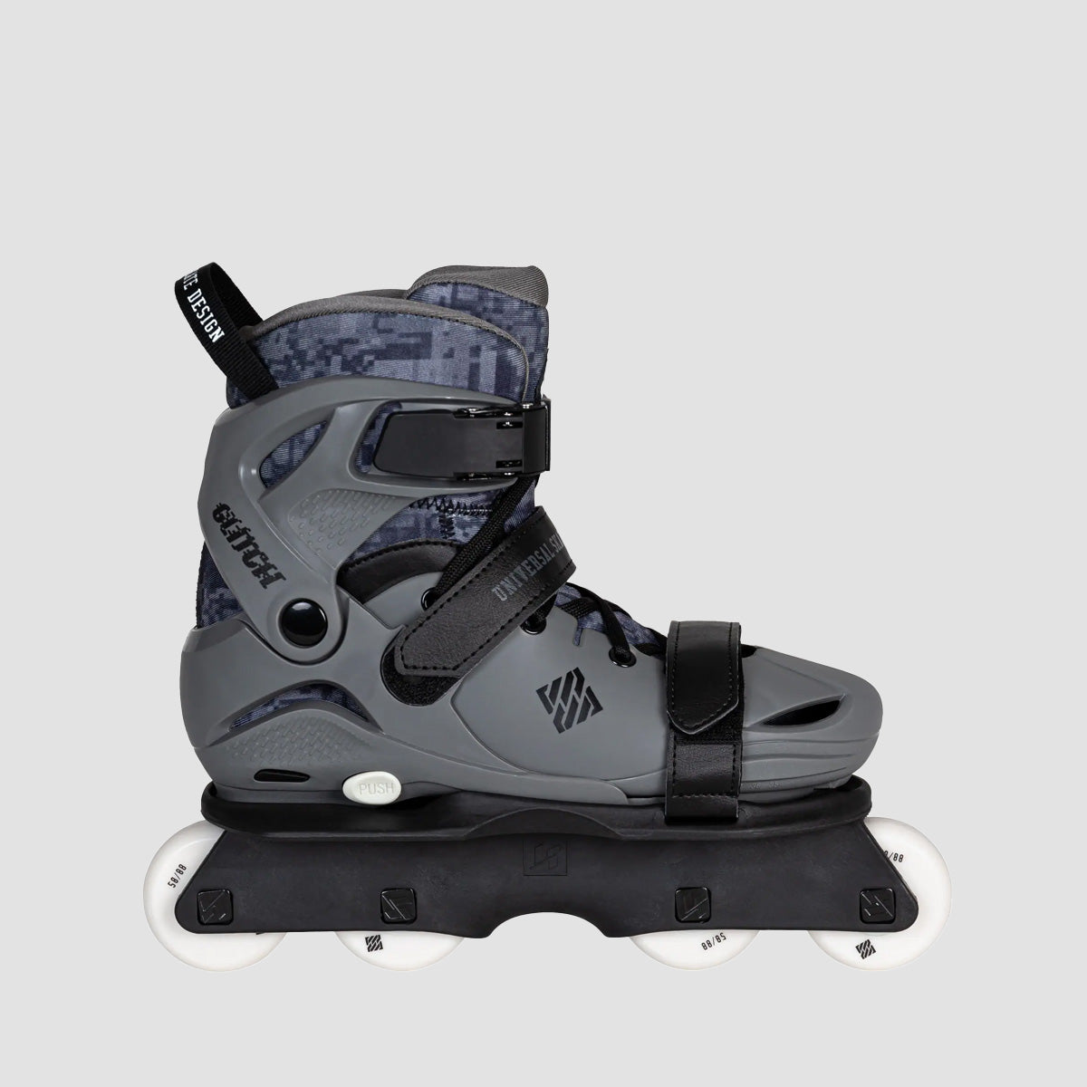 USD Glitch Adjustable Inline Skates Grey/Black - Kids