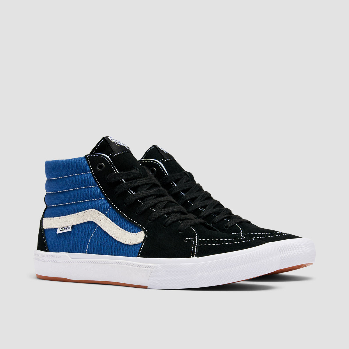 Black and blue high top vans best sale