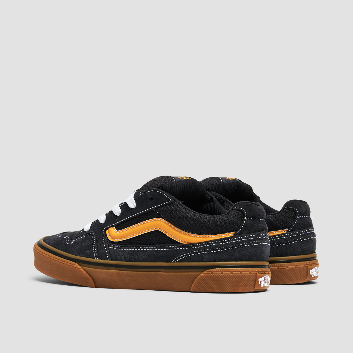 Vans Caldrone Shoes - Suede Gum Charcoal/Yellow - Kids