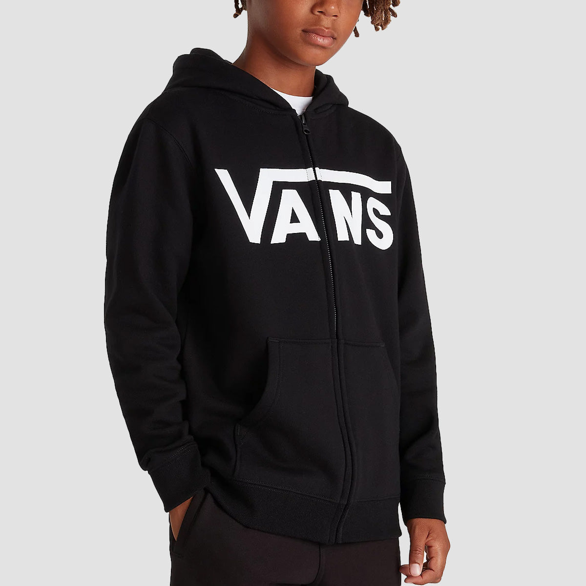 Vans Classic Zip Hoodie Black/White - Kids