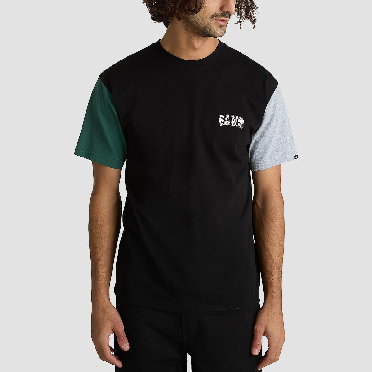 Vans Colorblock Varsity T-Shirt Black/Bistro Green/Athletic Heather