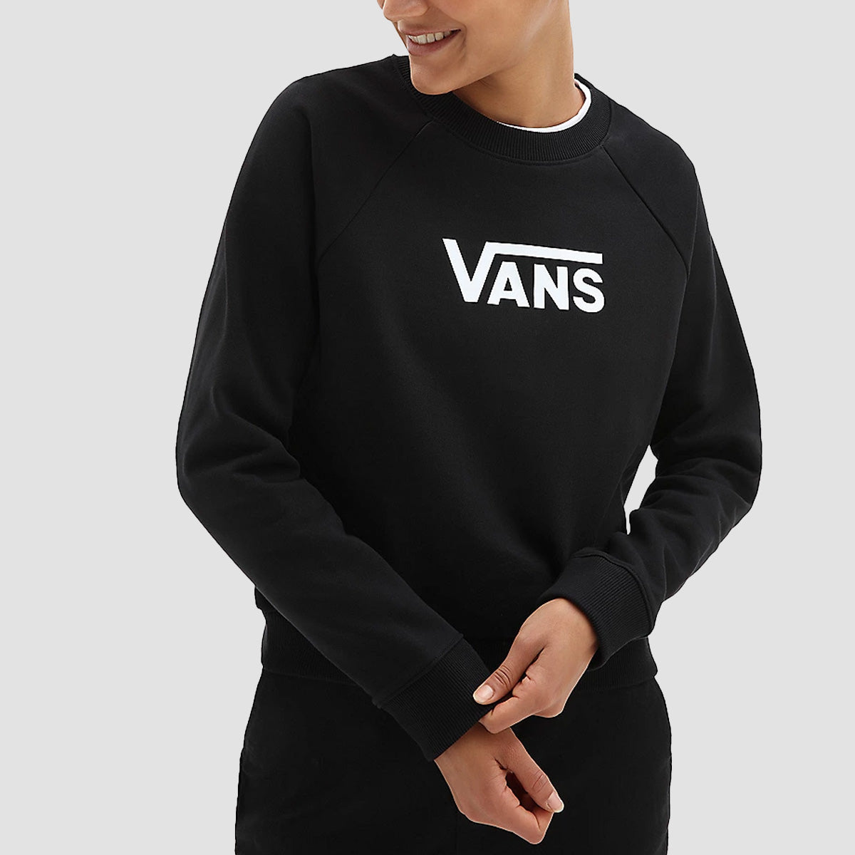 Vans Flying V Boxy Crew Sweatshirt Black - Womens