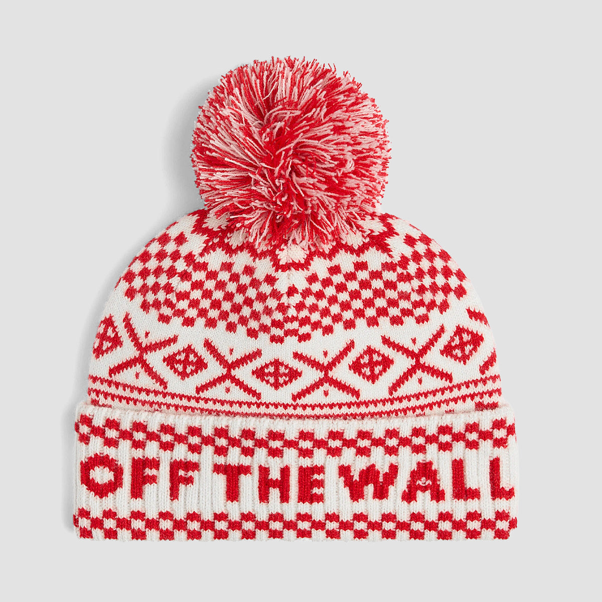 Vans Ginger Fair Isle Pom Beanie Racing Red