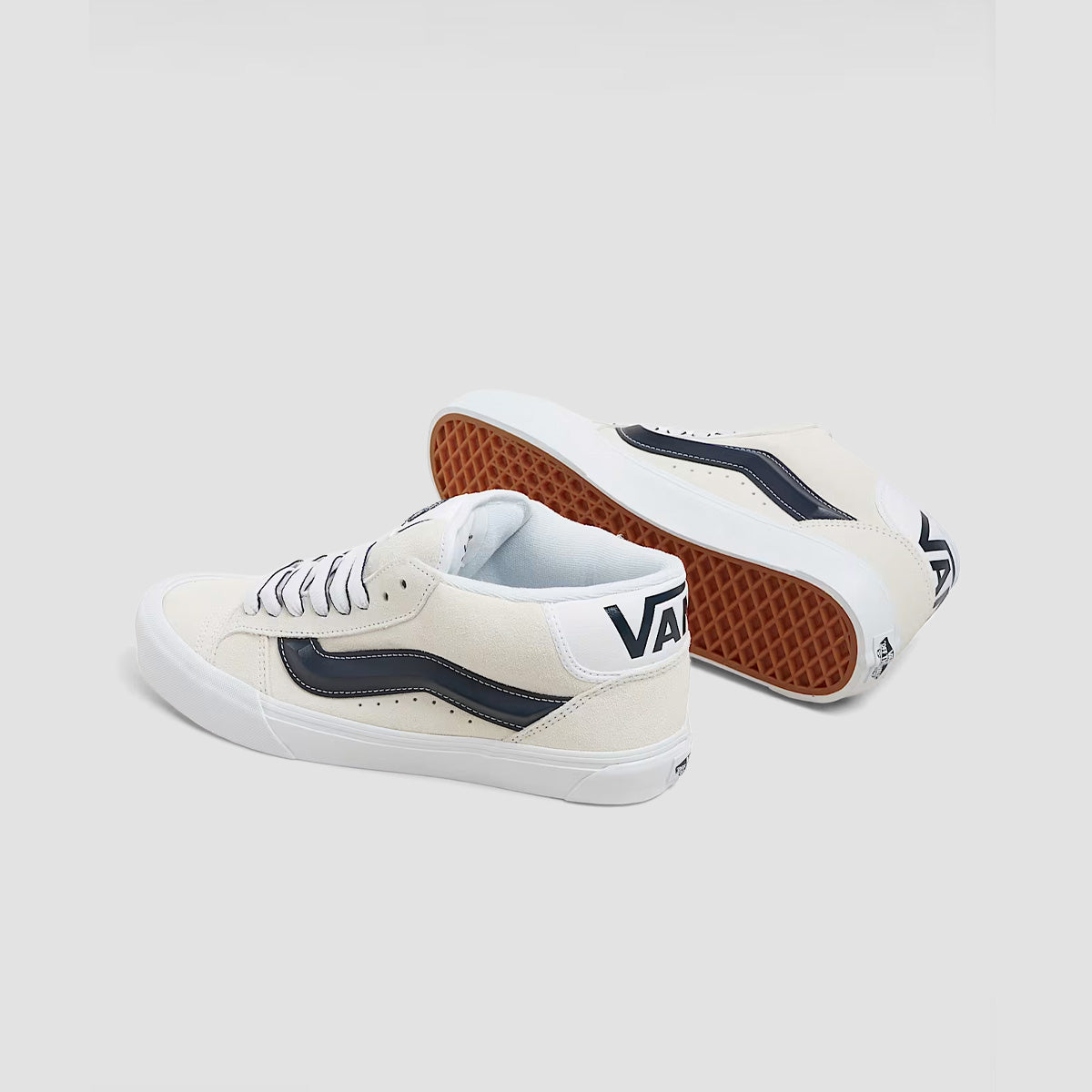 Vans Knu Mid Top Shoes - Track Pack True White/Dress Blues