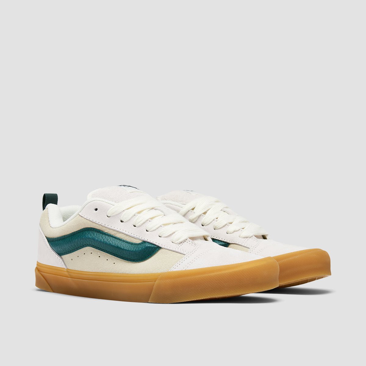 Vans Knu Skool Shoes - Green/Marshmallow/DB Lightgum