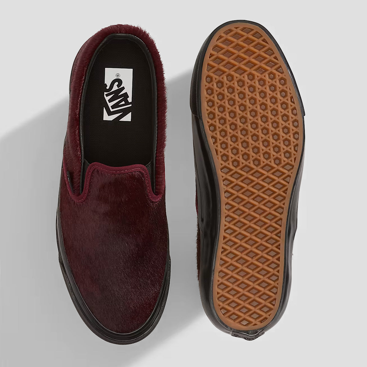 Vans LX Classic Slip-On Shoes - Pony Hair Burgundy
