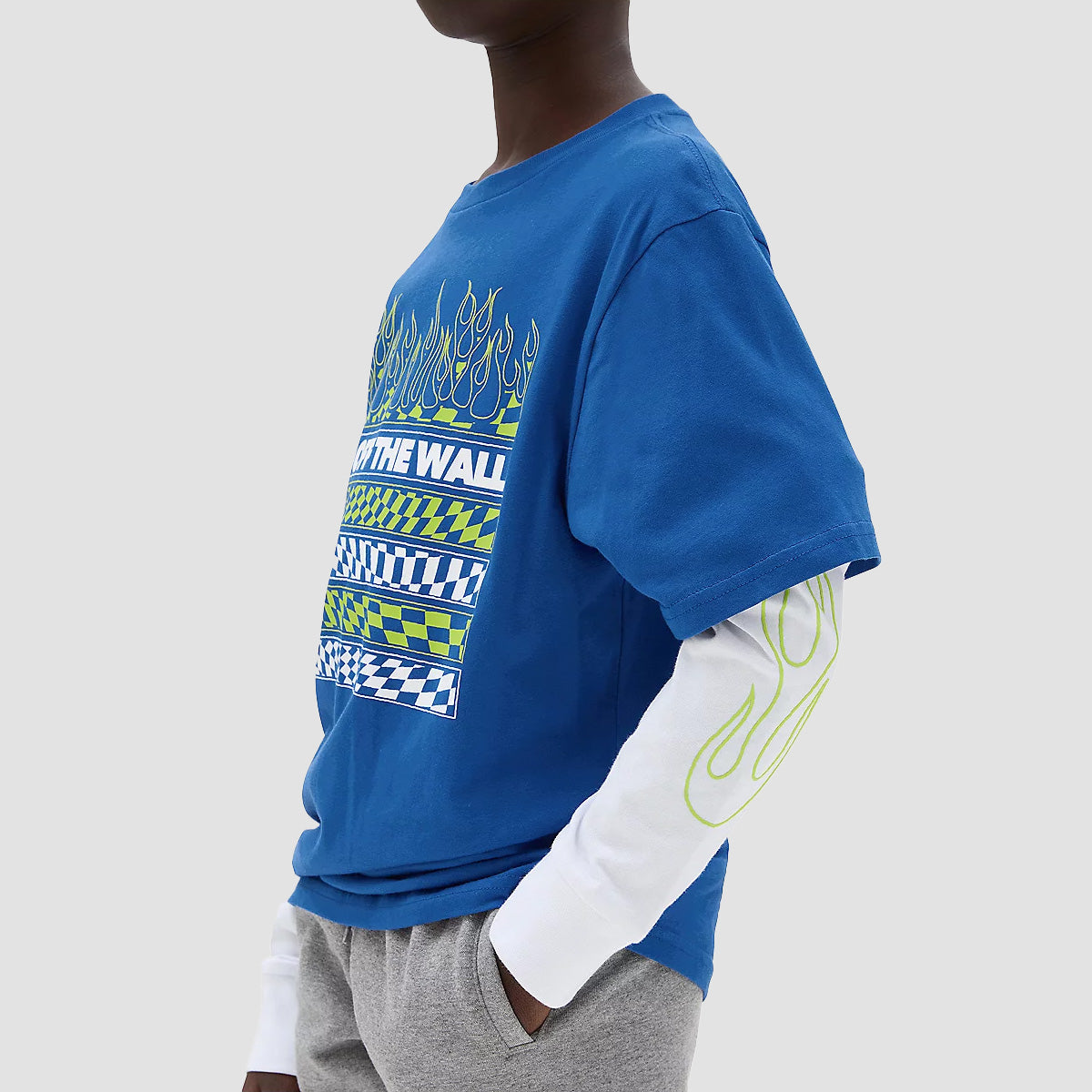 Vans Neon Flames Twofer Longsleeve T-Shirt True Blue - Kids