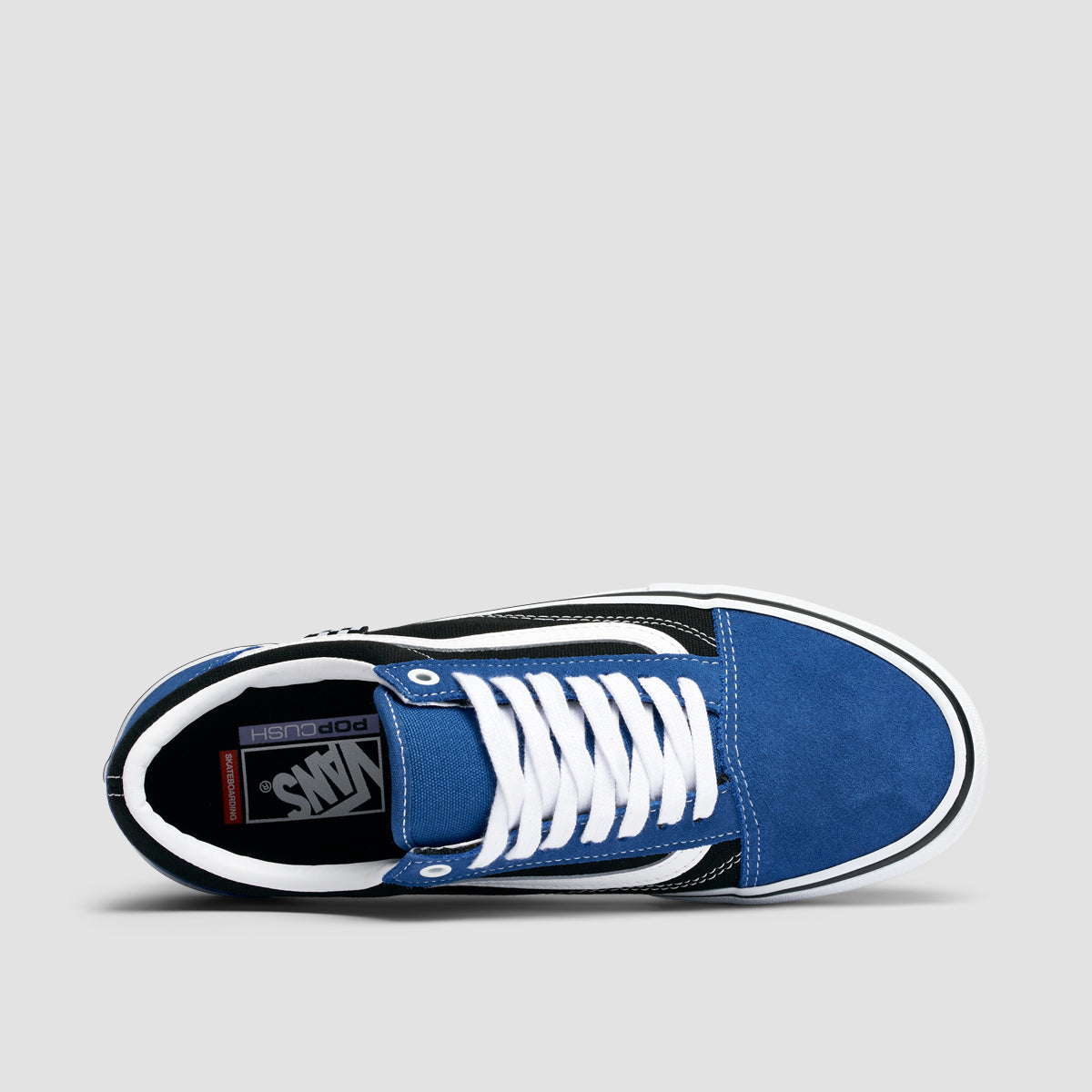 Black blue and white sales vans