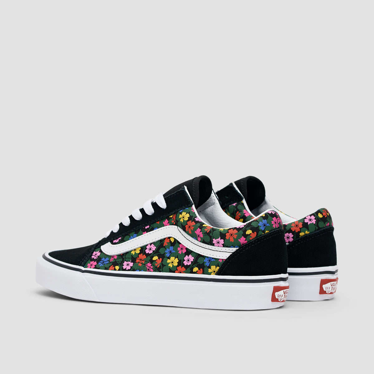 Vans Old Skool Shoes Floral Black/White Womens1