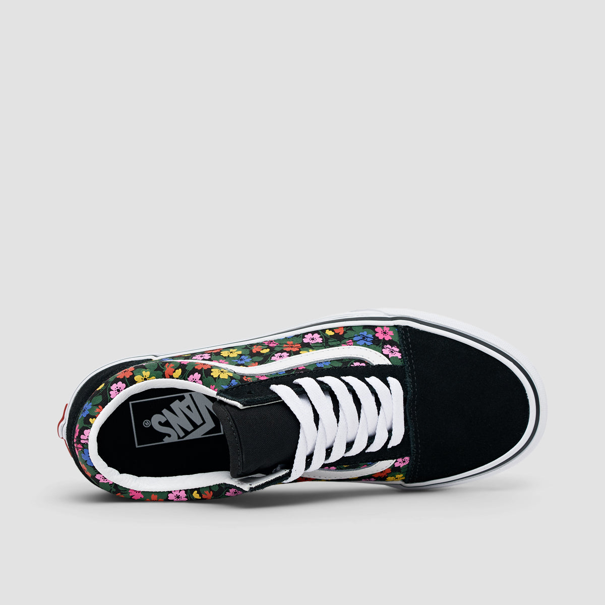 Vans Old Skool Shoes Floral Black/White Womens - Main Image