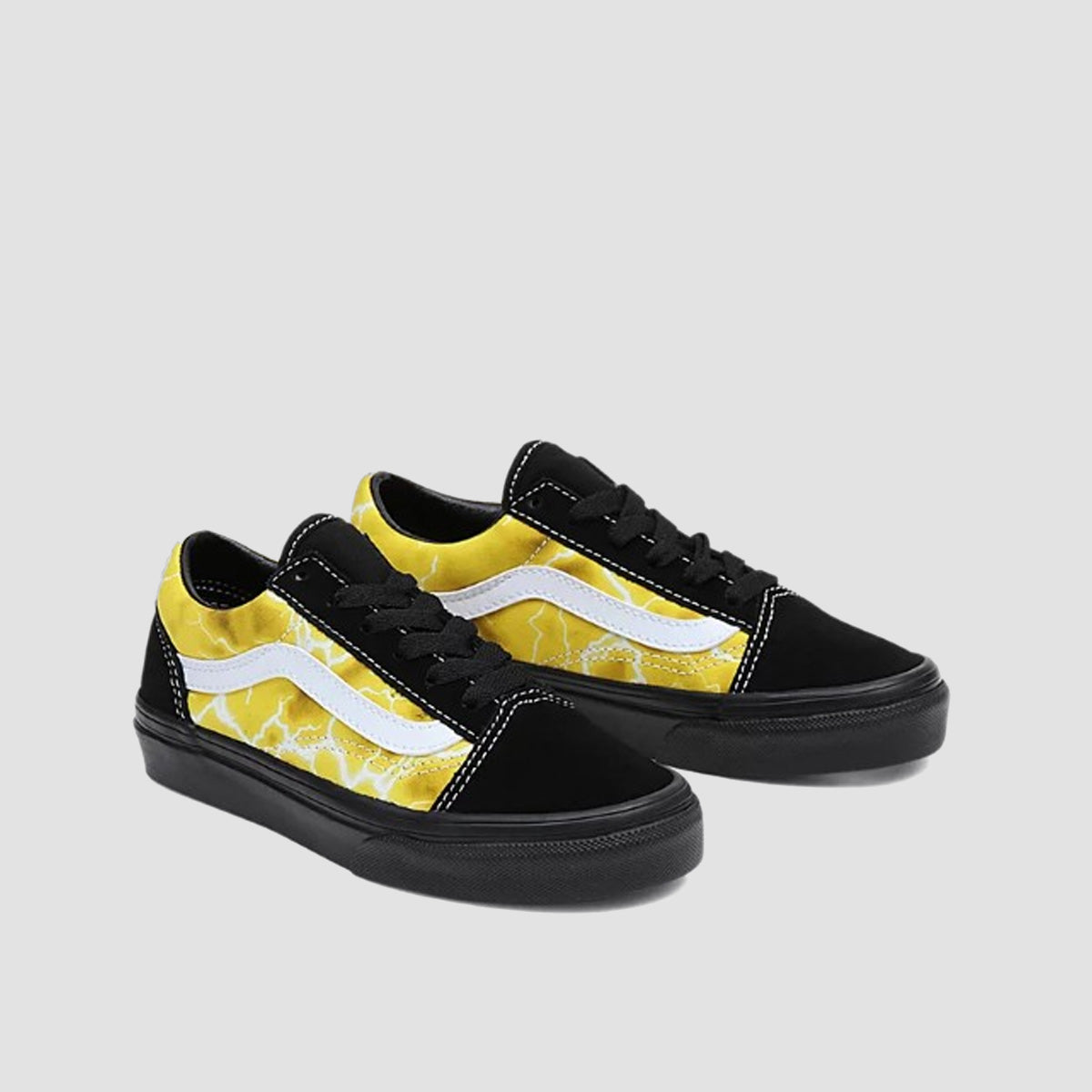 Vans Old Skool Shoes - Glow Lightning Black/Yellow - Kids
