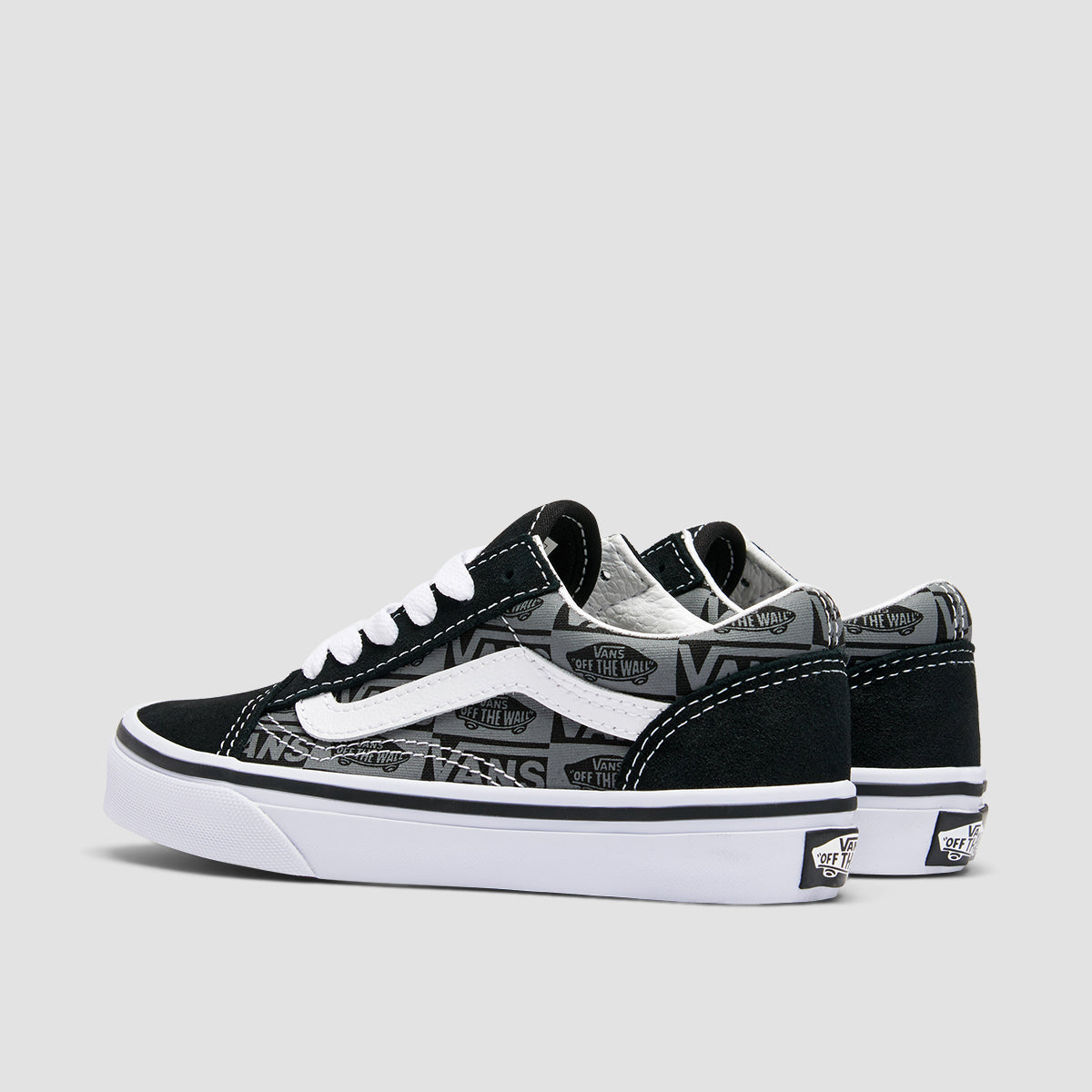 Vans Old Skool Shoes - Logo Black/Grey - Kids