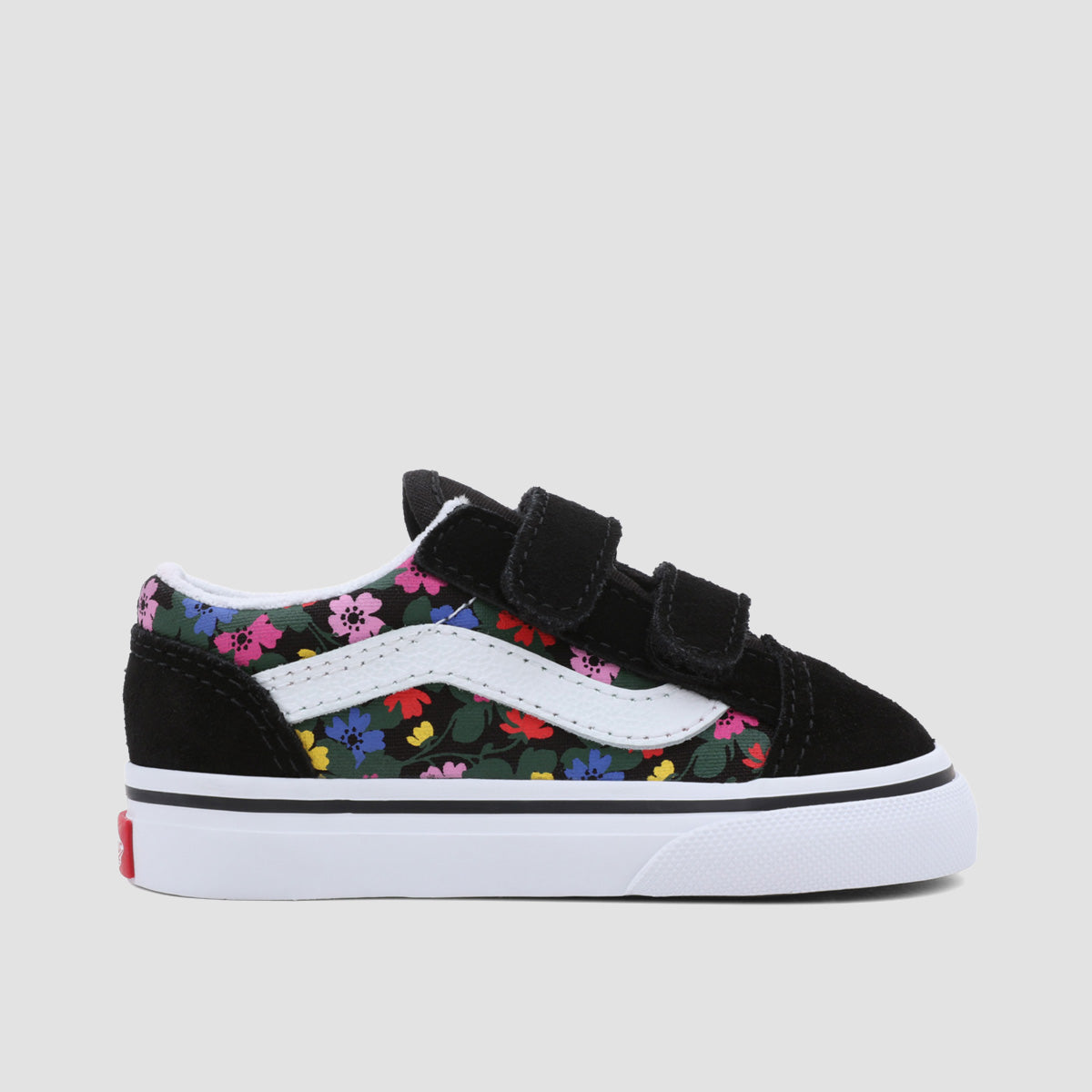 Vans Old Skool V Toddler Shoes - Floral Black/White - Kids