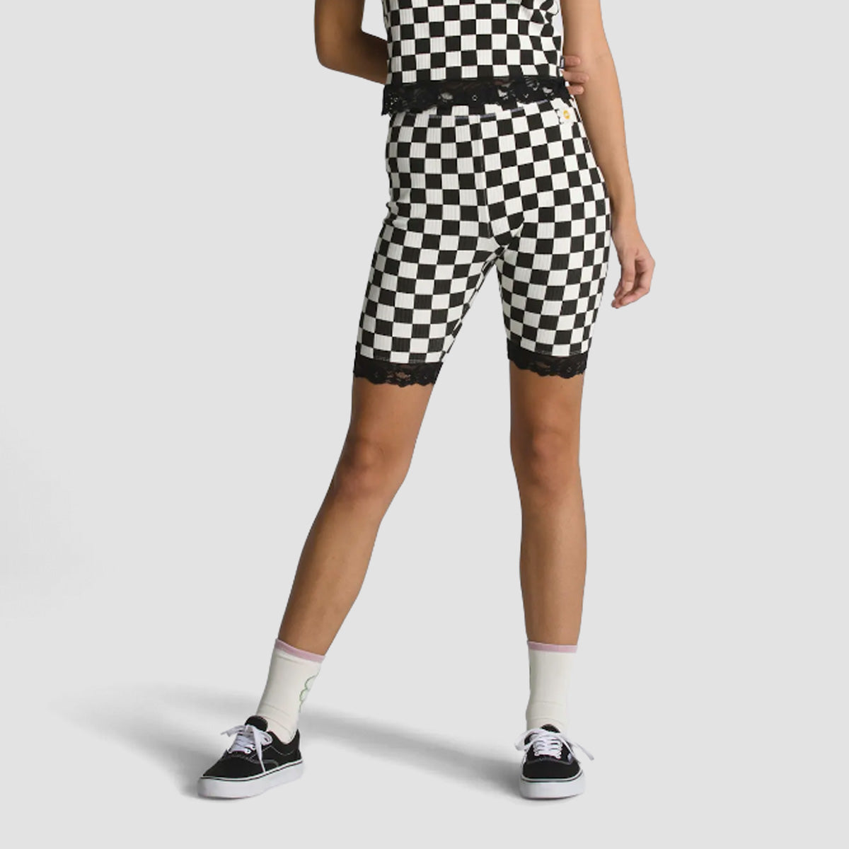 Vans Oversized Floral Legging Shorts Black - Womens