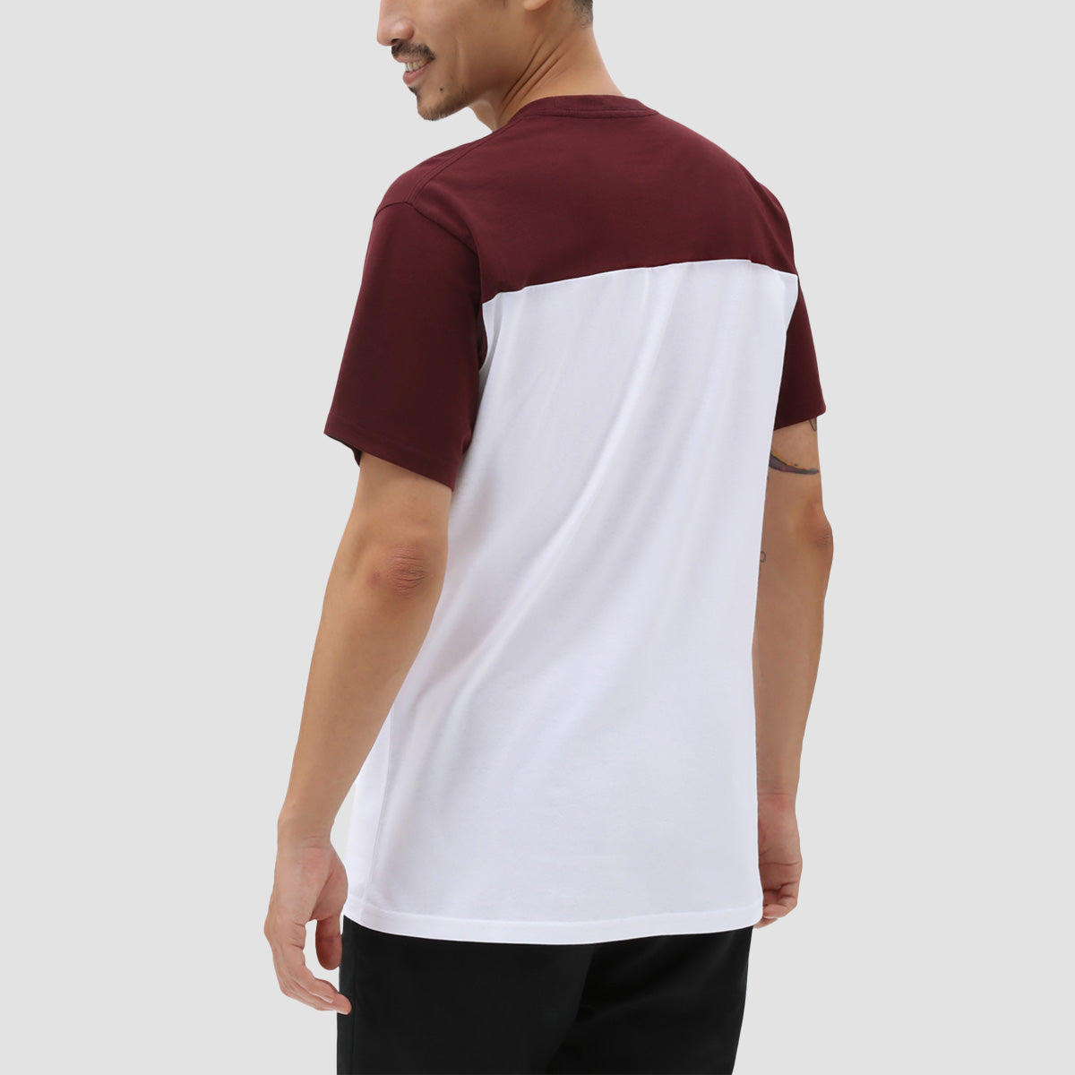 Vans Script Crew Block B T-Shirt White/Port Royale