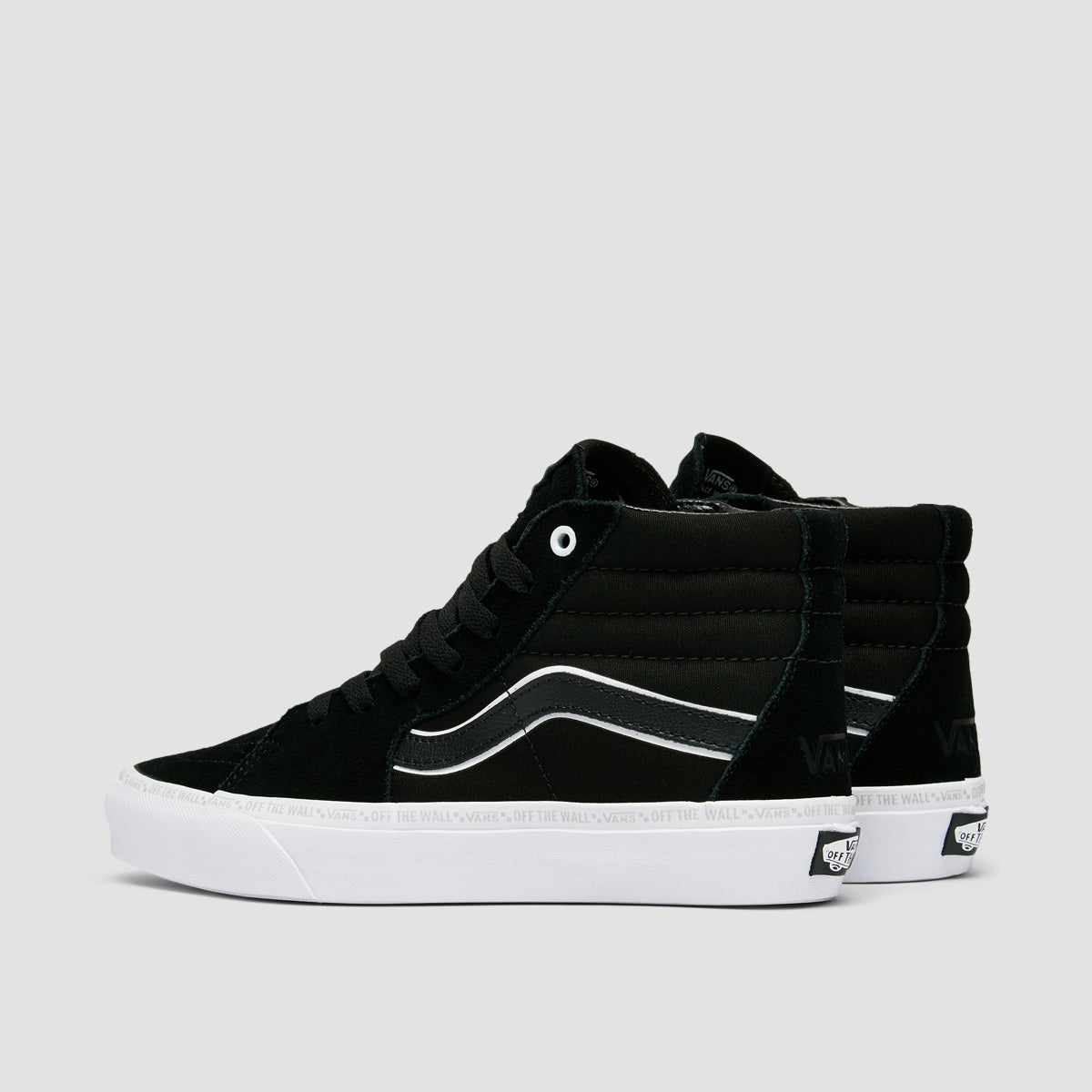 Vans Sk8-Hi High Top Shoes - Black/Lunar Rock - Kids