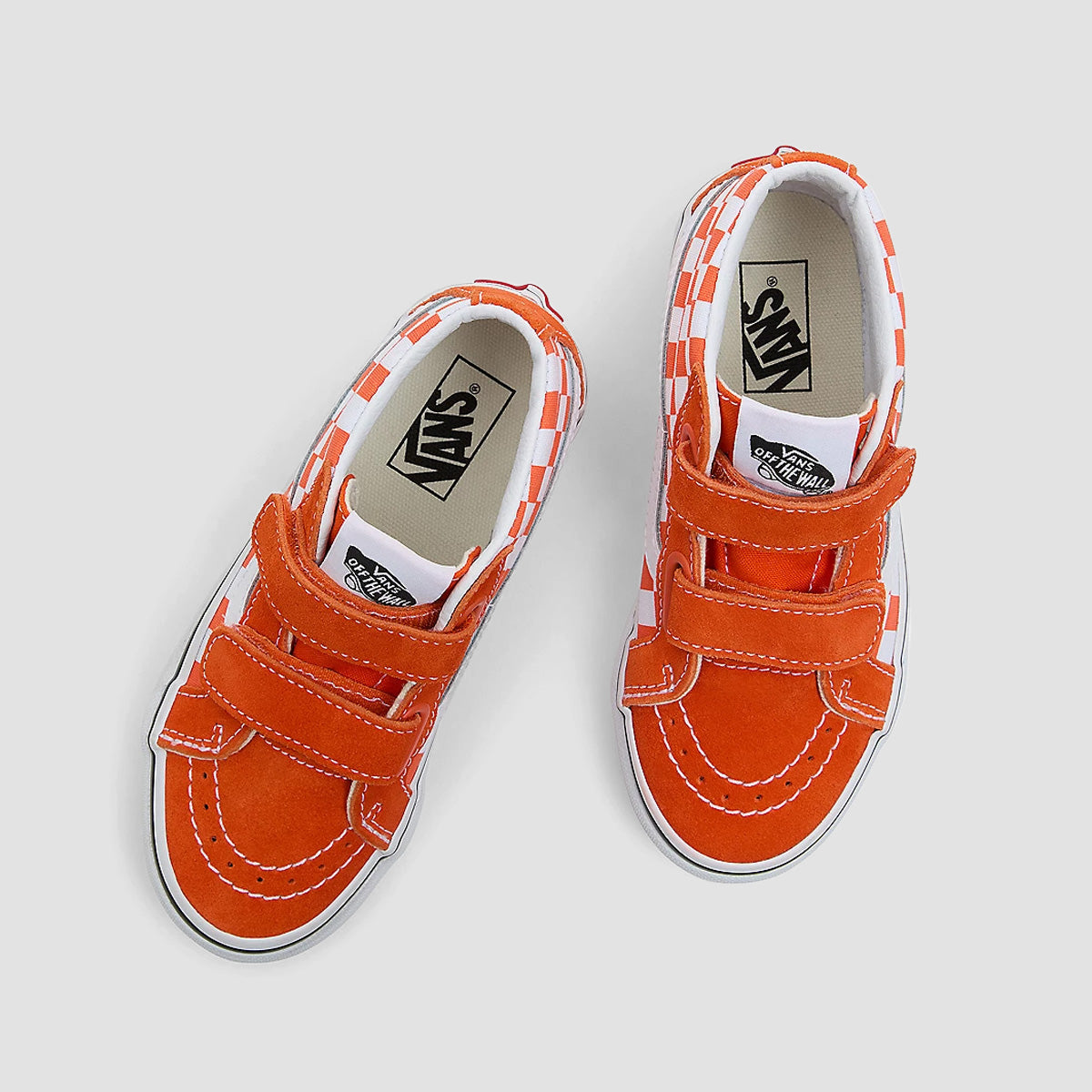 Vans SK8-Mid Reissue V Mid Top Shoes - Checkerboard Red Orange - Kids