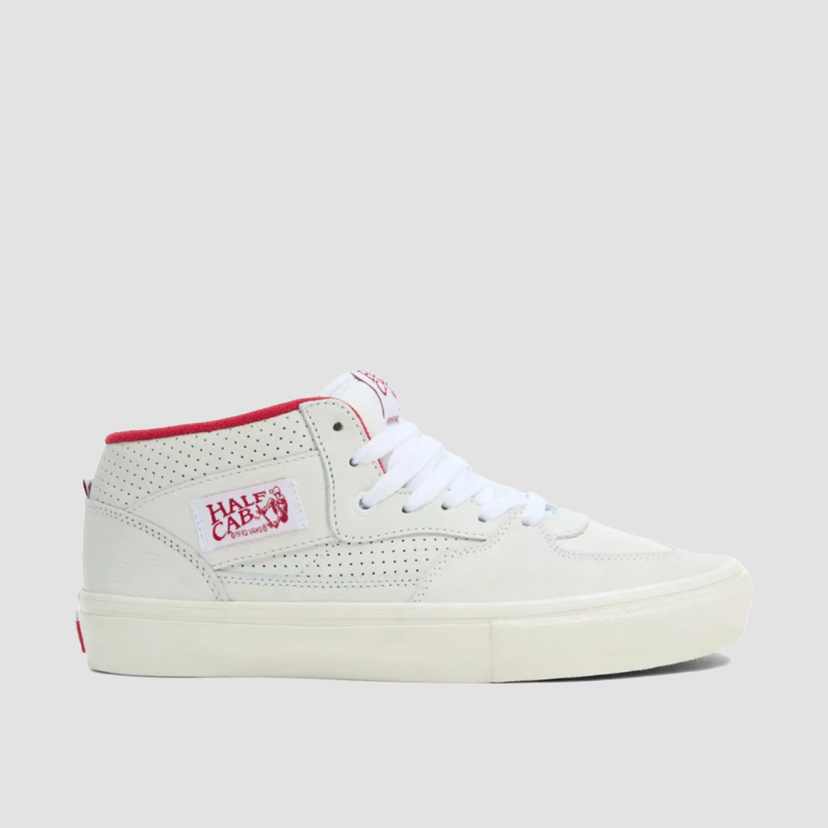 Vans Skate Half Cab Mid Top Shoes - Vintage Sport White/Red