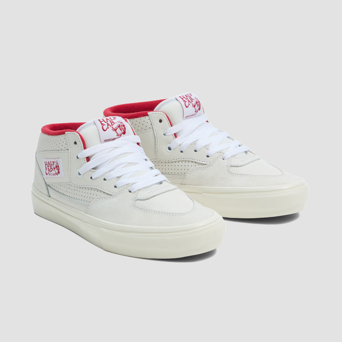 Vans Skate Half Cab Mid Top Shoes - Vintage Sport White/Red