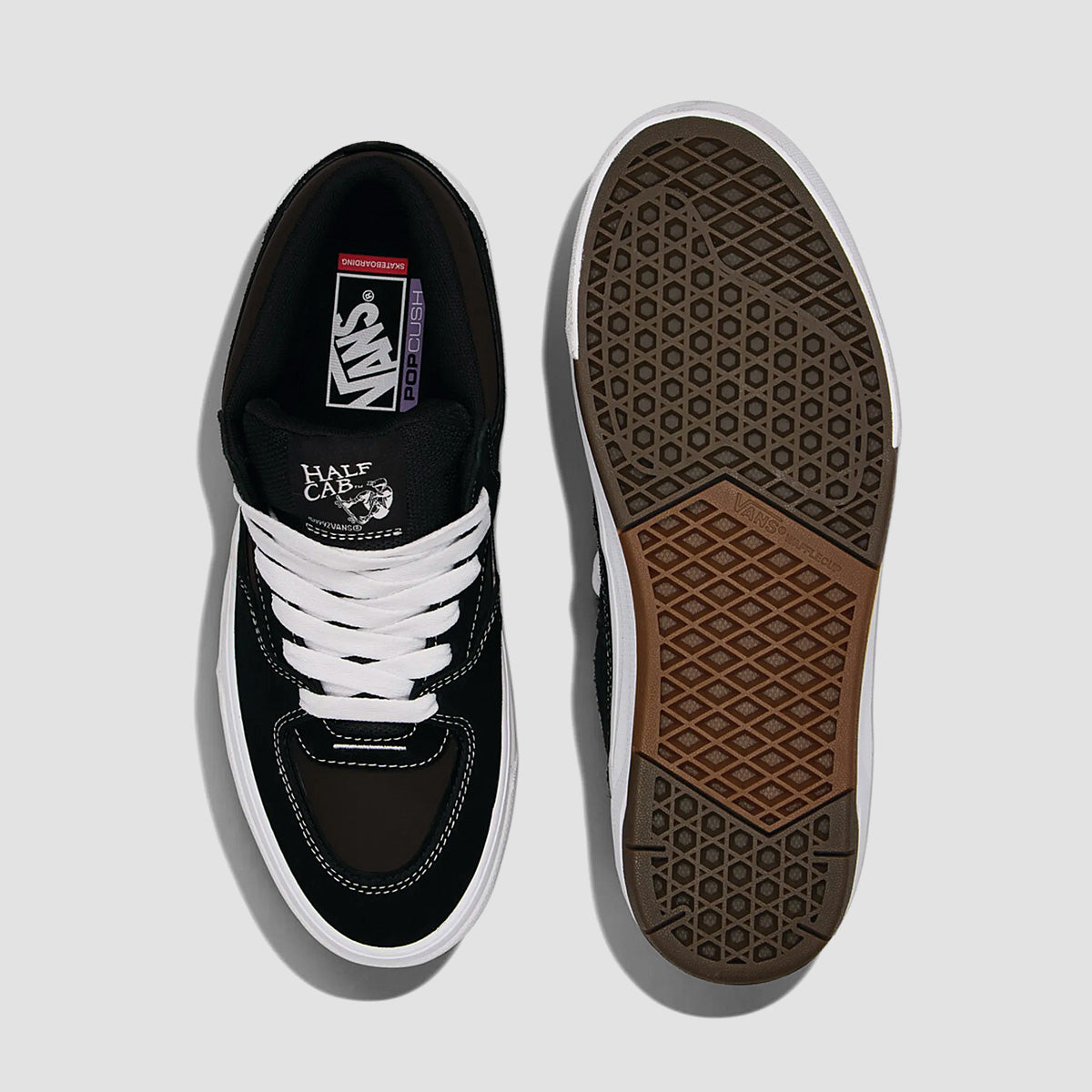 Vans Skate Half Cab Wafflecup Shoes - Black/White